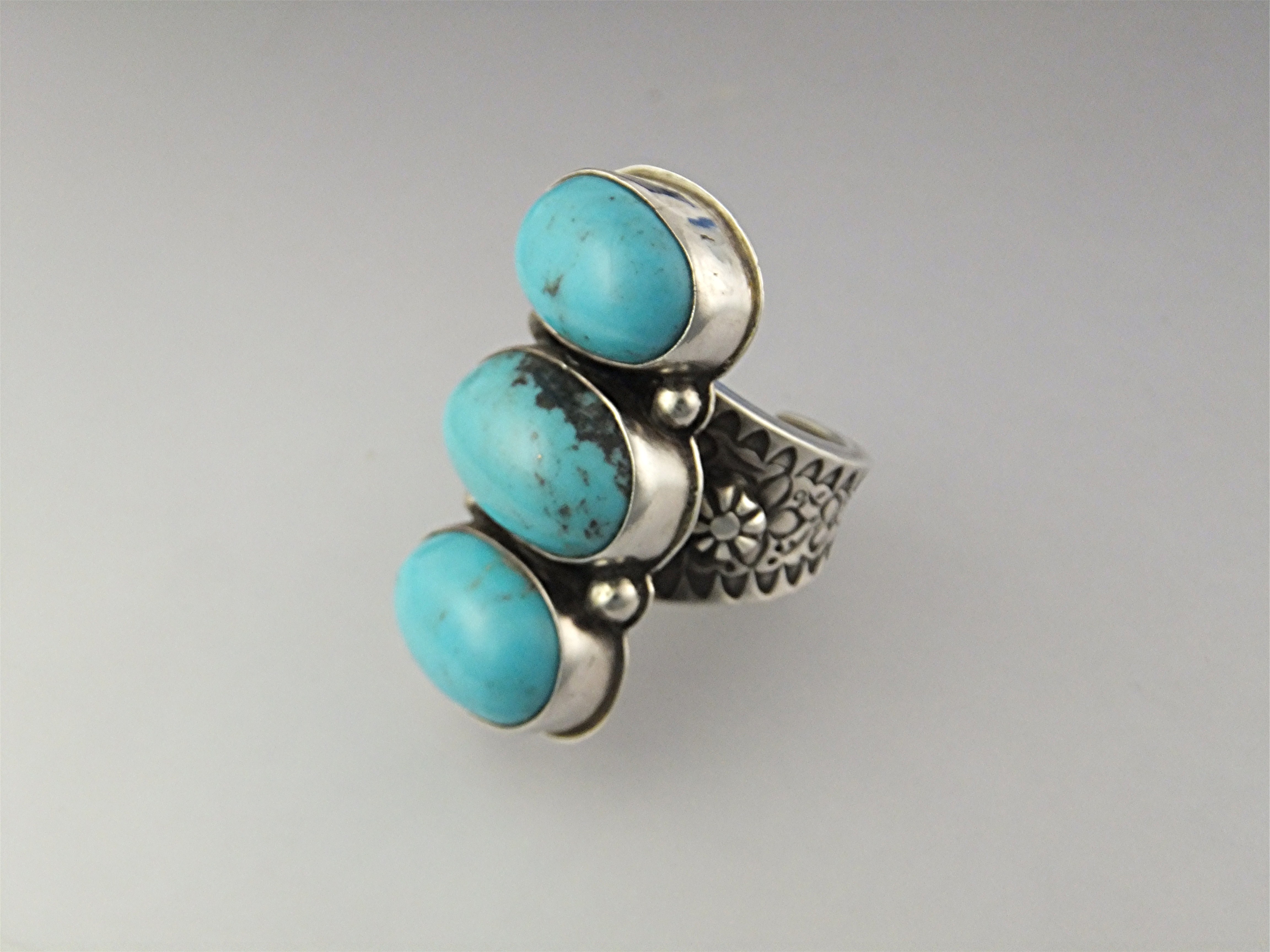 David Troutman Sterling Silver Kingman Turquoise Ring