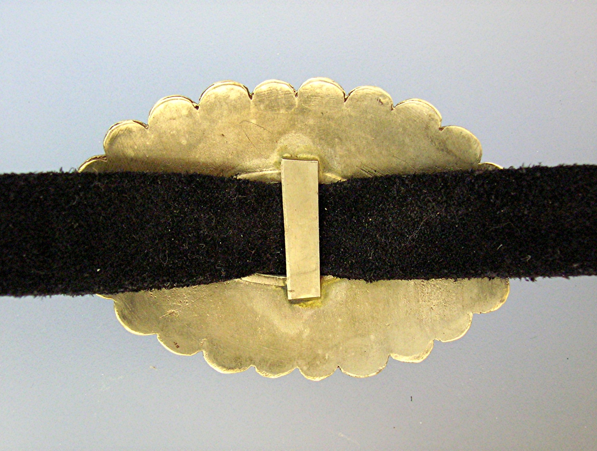 Sterling Silver 11 Concho Belt On Black Leather