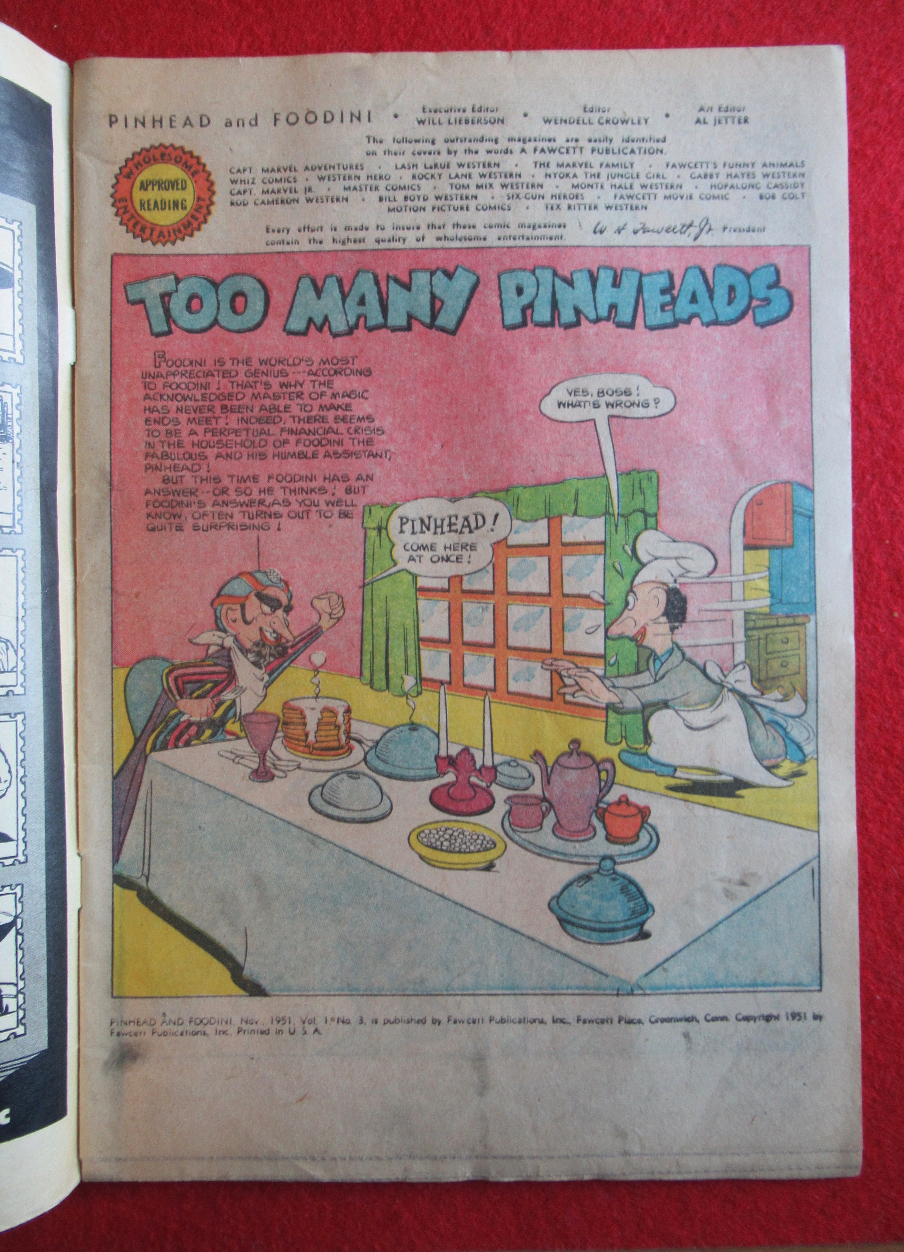 Pinhead & Foodini November 1951 Too Many Pinheads