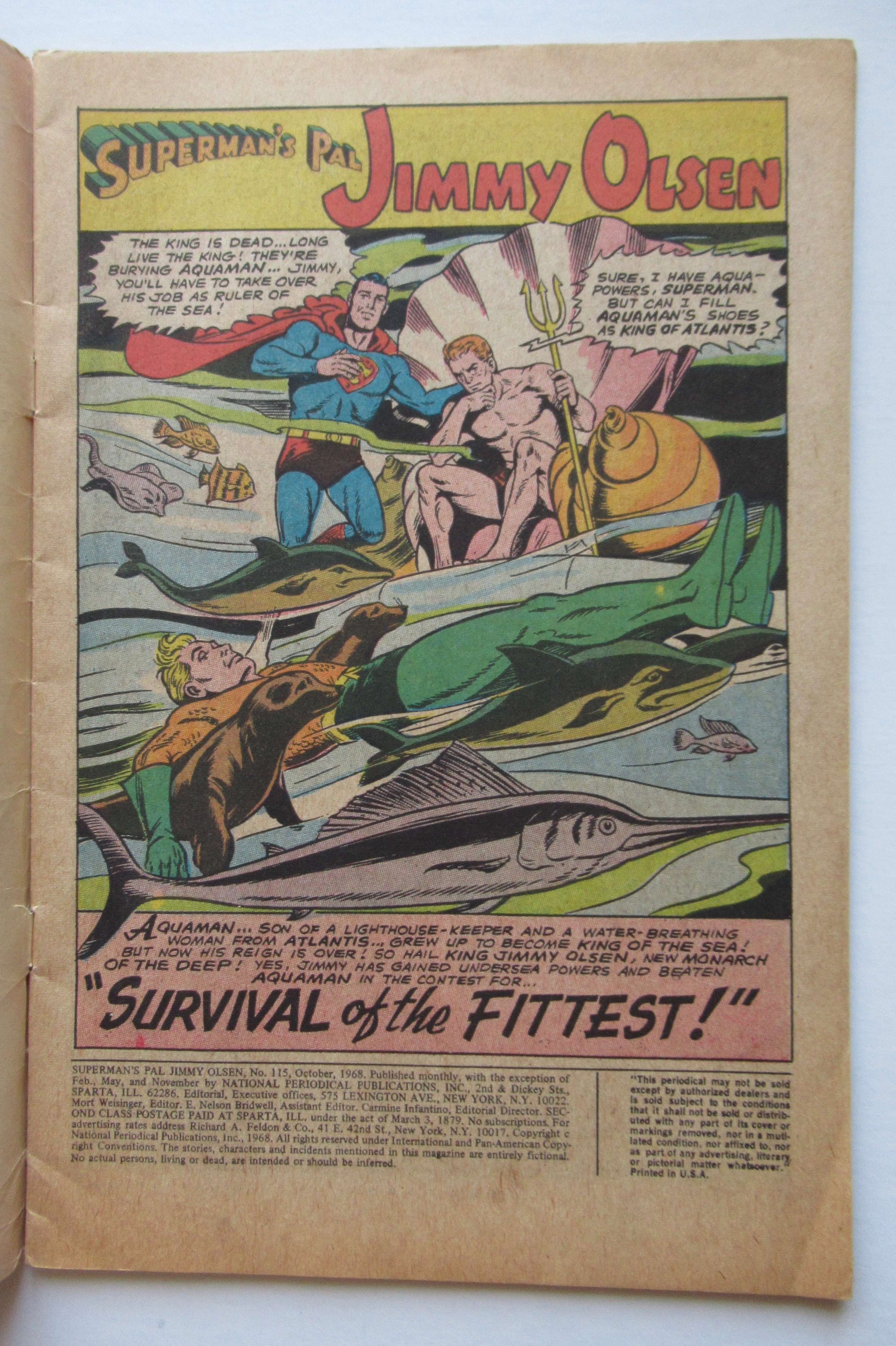 Superman's Pal Jimmy Olsen Comic October 1968 Fittest