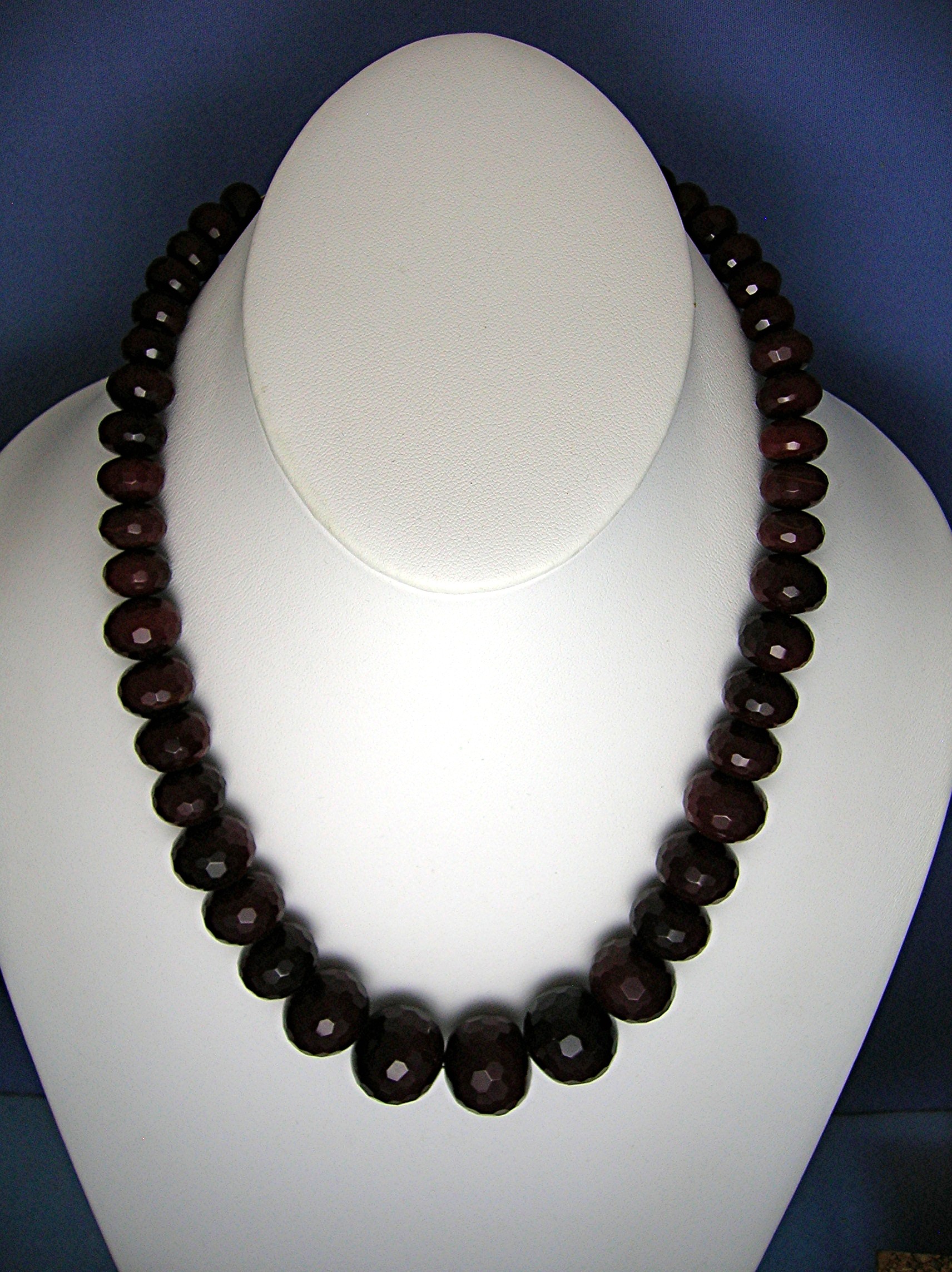 Ruby Faceted Quartz and pearl necklace