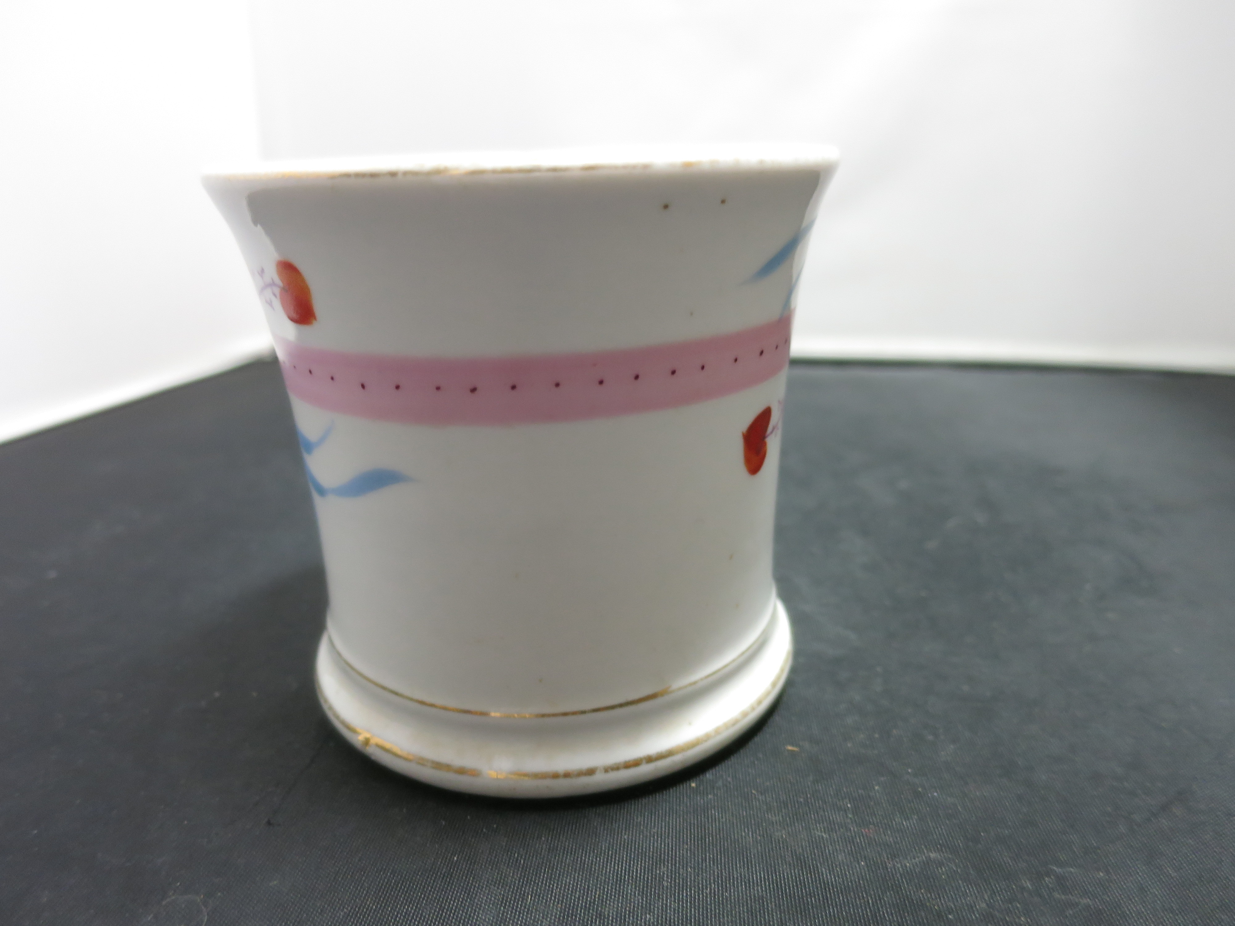 Excelsior Shaving Mug Porcelain Floral Jackolantern 1876