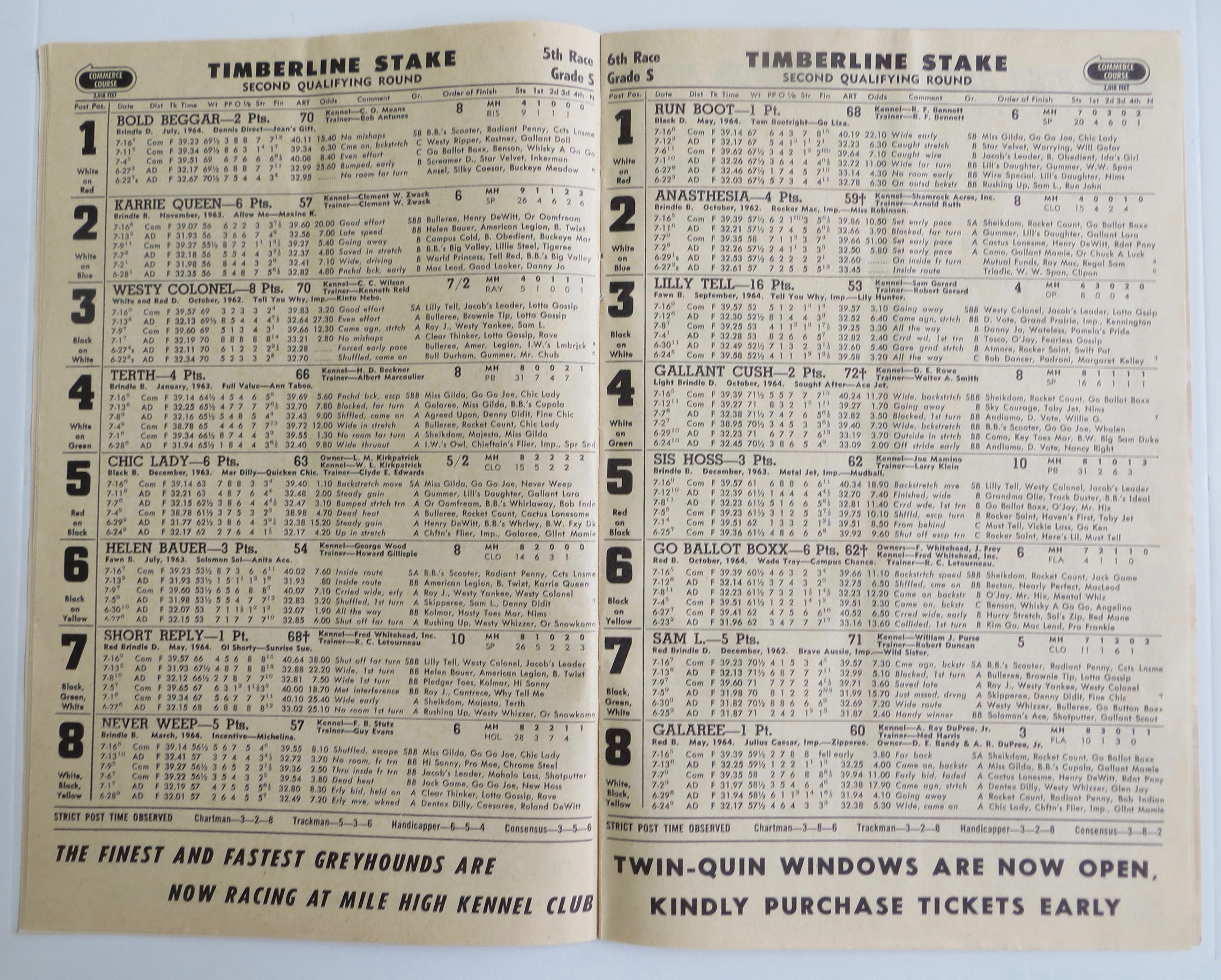 1966 Official Greyhound Racing Program