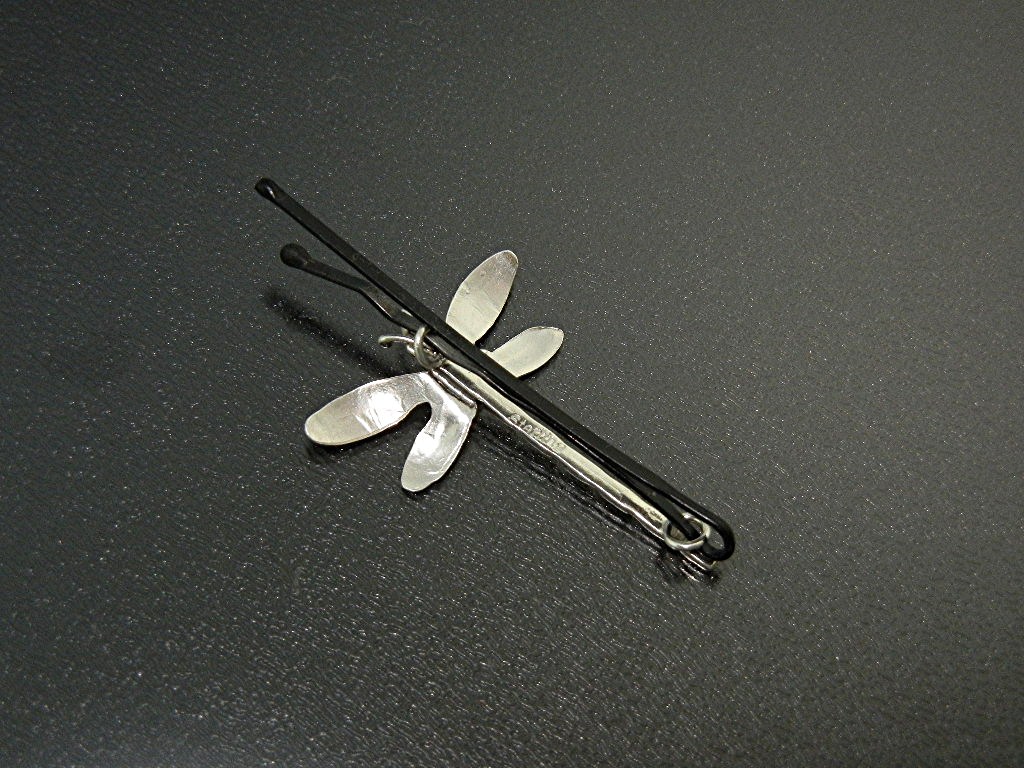 Hair Pin Sterling Silver Butterly Bobby Pin American In
