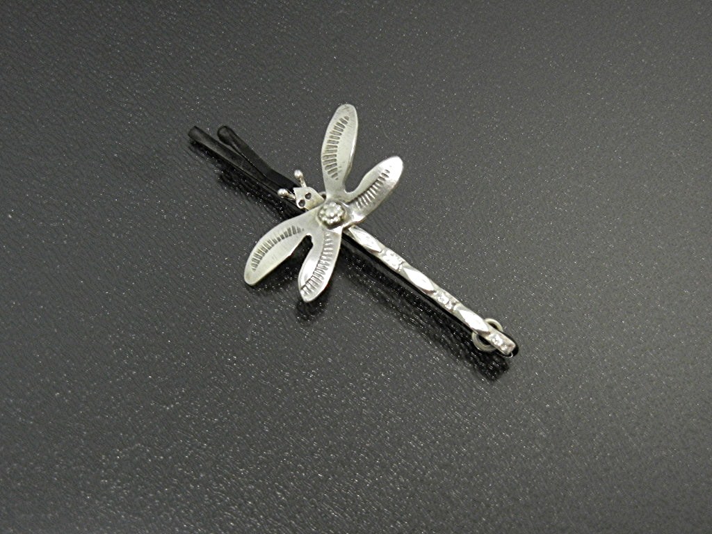 Hair Pin Sterling Silver Butterly Bobby Pin American In