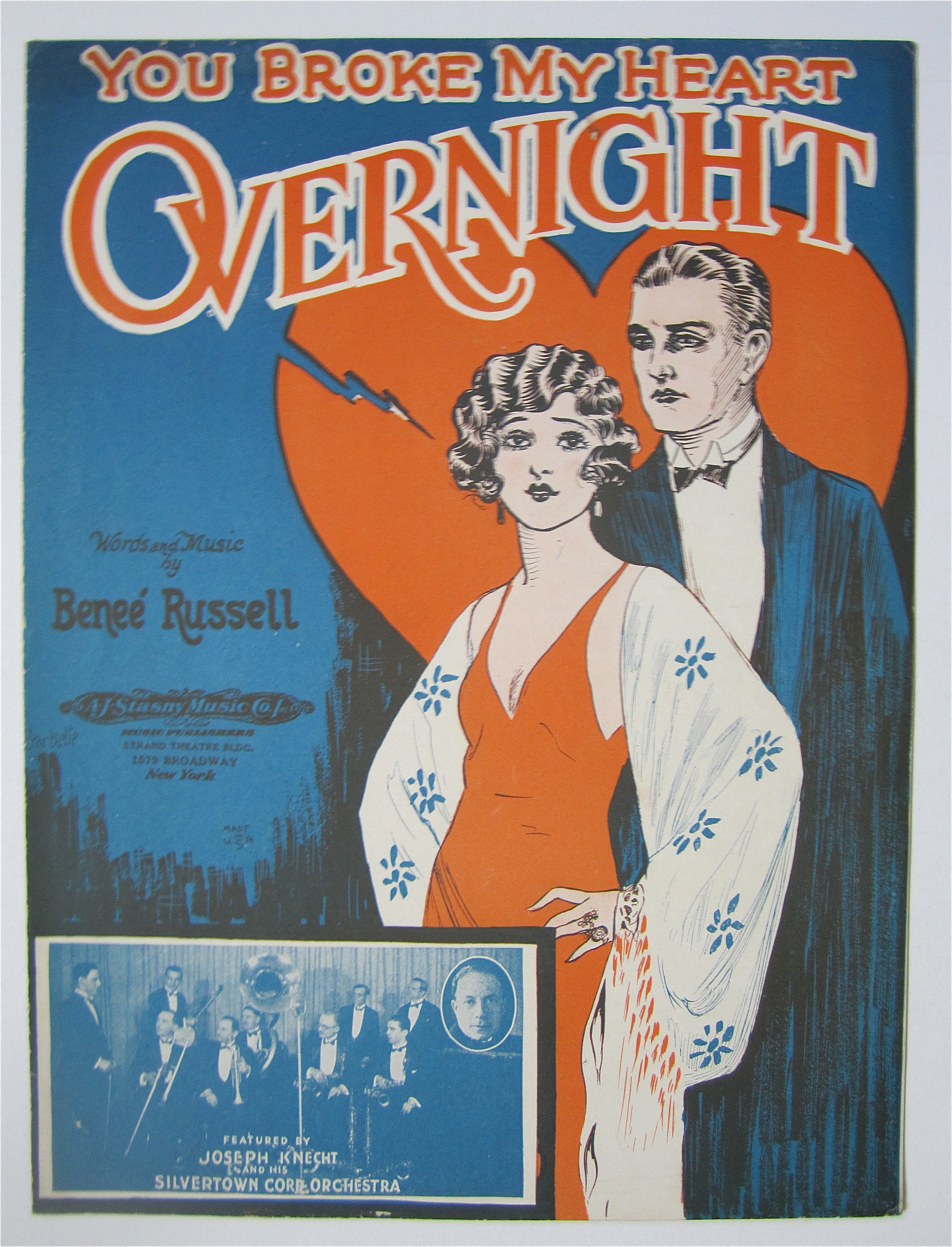 Sheet Music 1926 You Broke My Heart Overnight