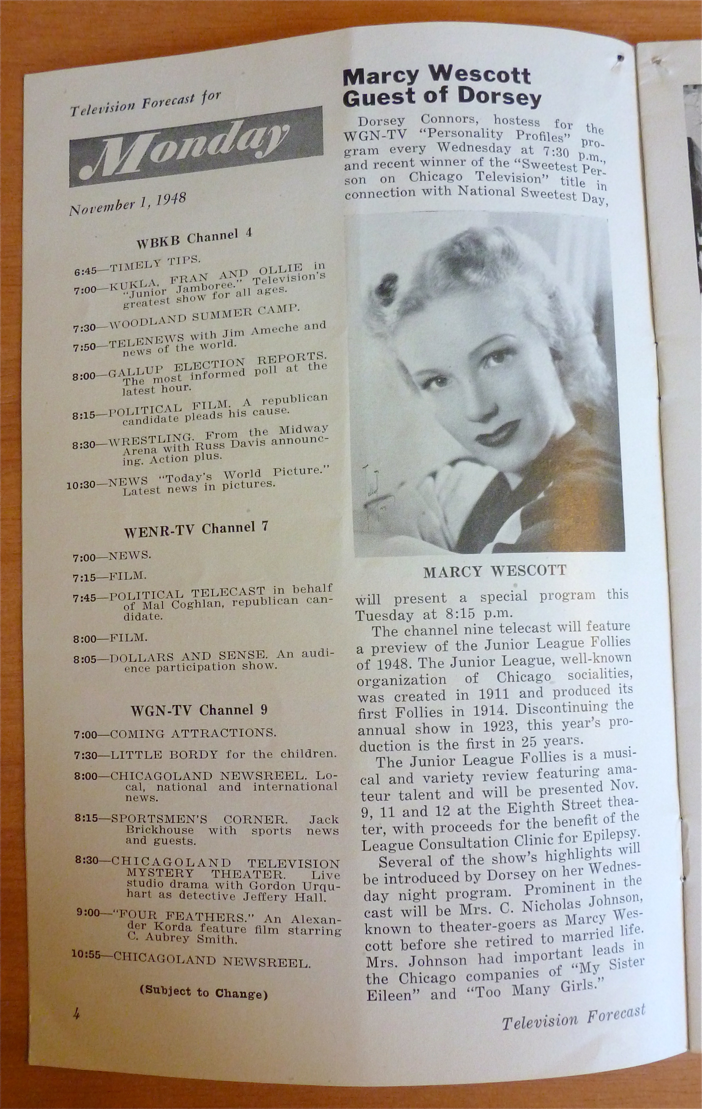 1948 Chicago Television Forecast Vol.1-#26 WNBQ Antenna