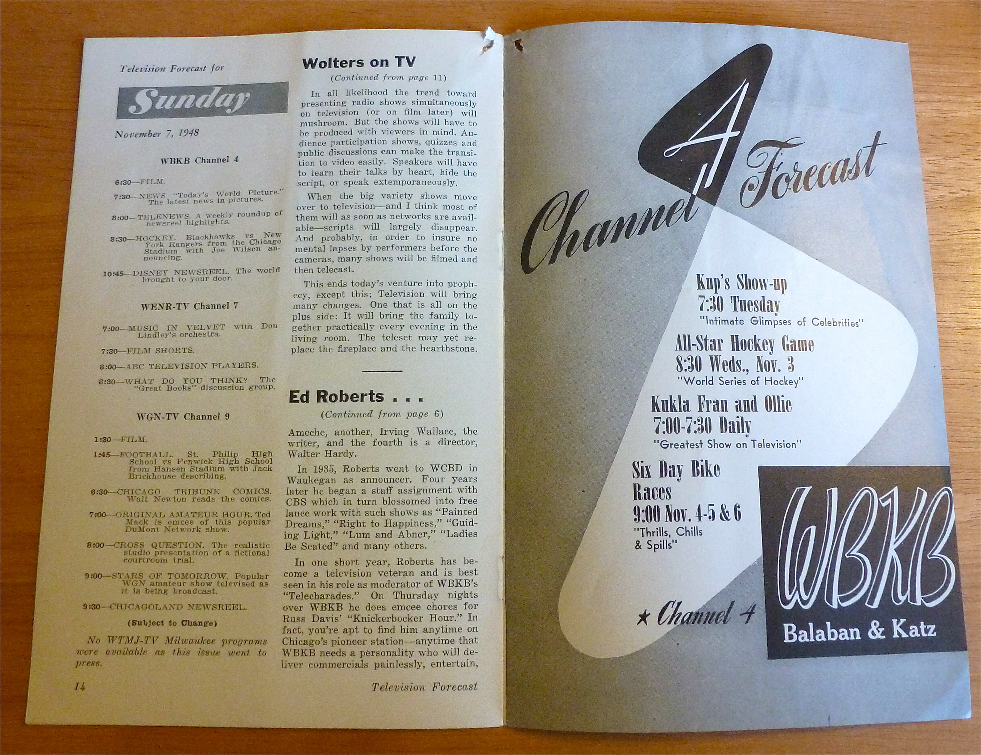 1948 Chicago Television Forecast Vol.1-#26 WNBQ Antenna