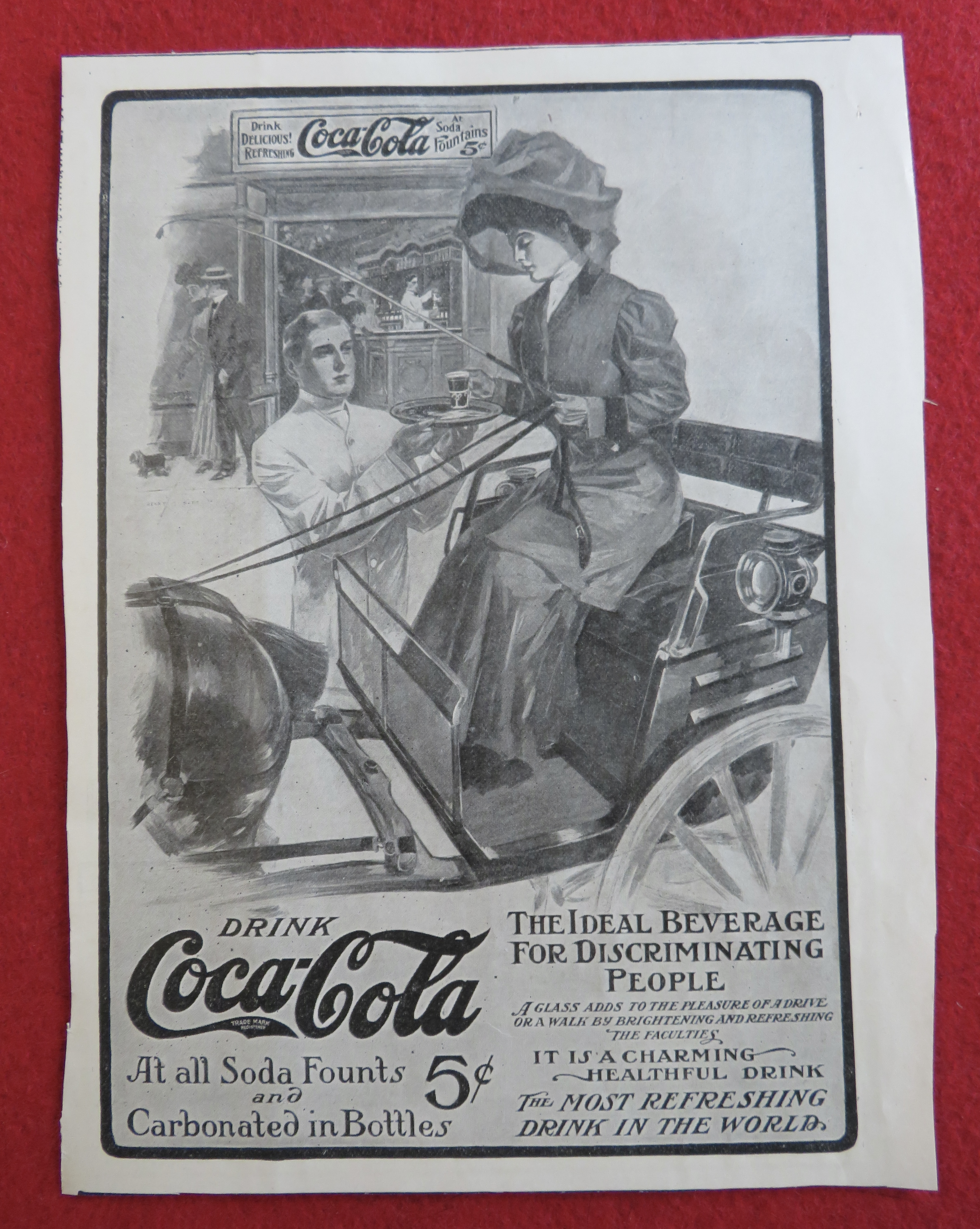 1906 Coca (Coke) Cola with woman in a Horse & Buggy
