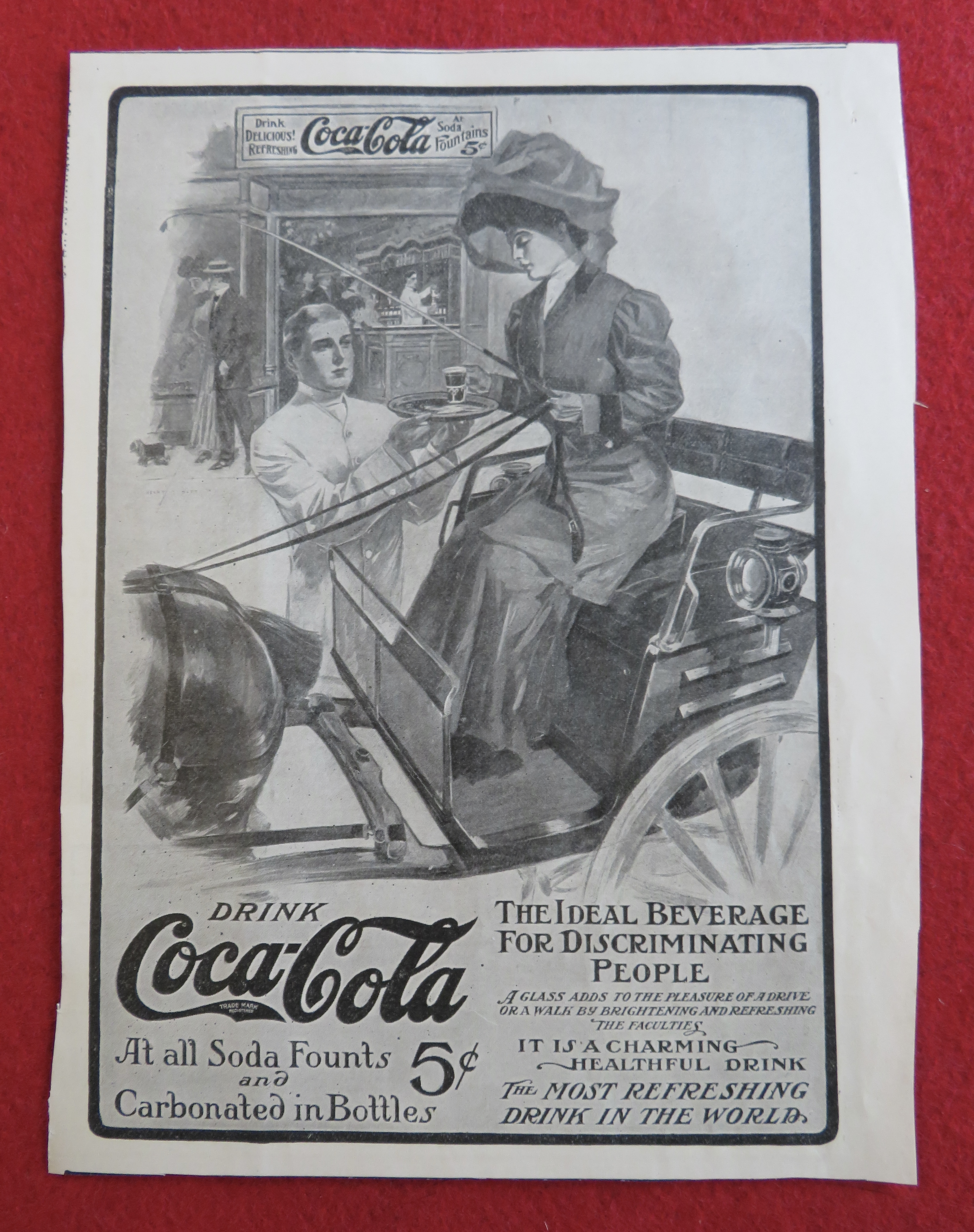 1906 Coca (Coke) Cola with woman in a Horse & Buggy