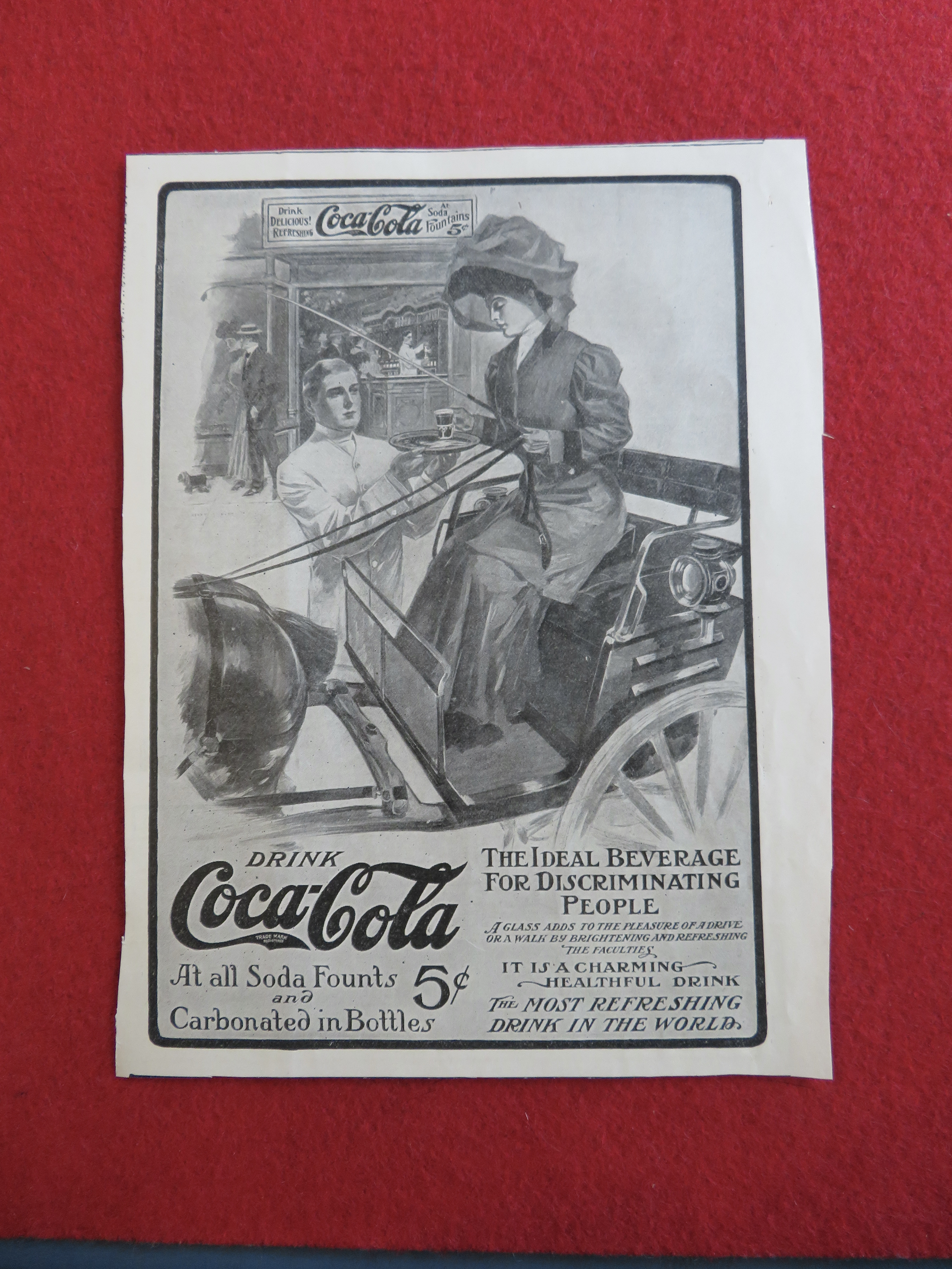 1906 Coca (Coke) Cola with woman in a Horse & Buggy