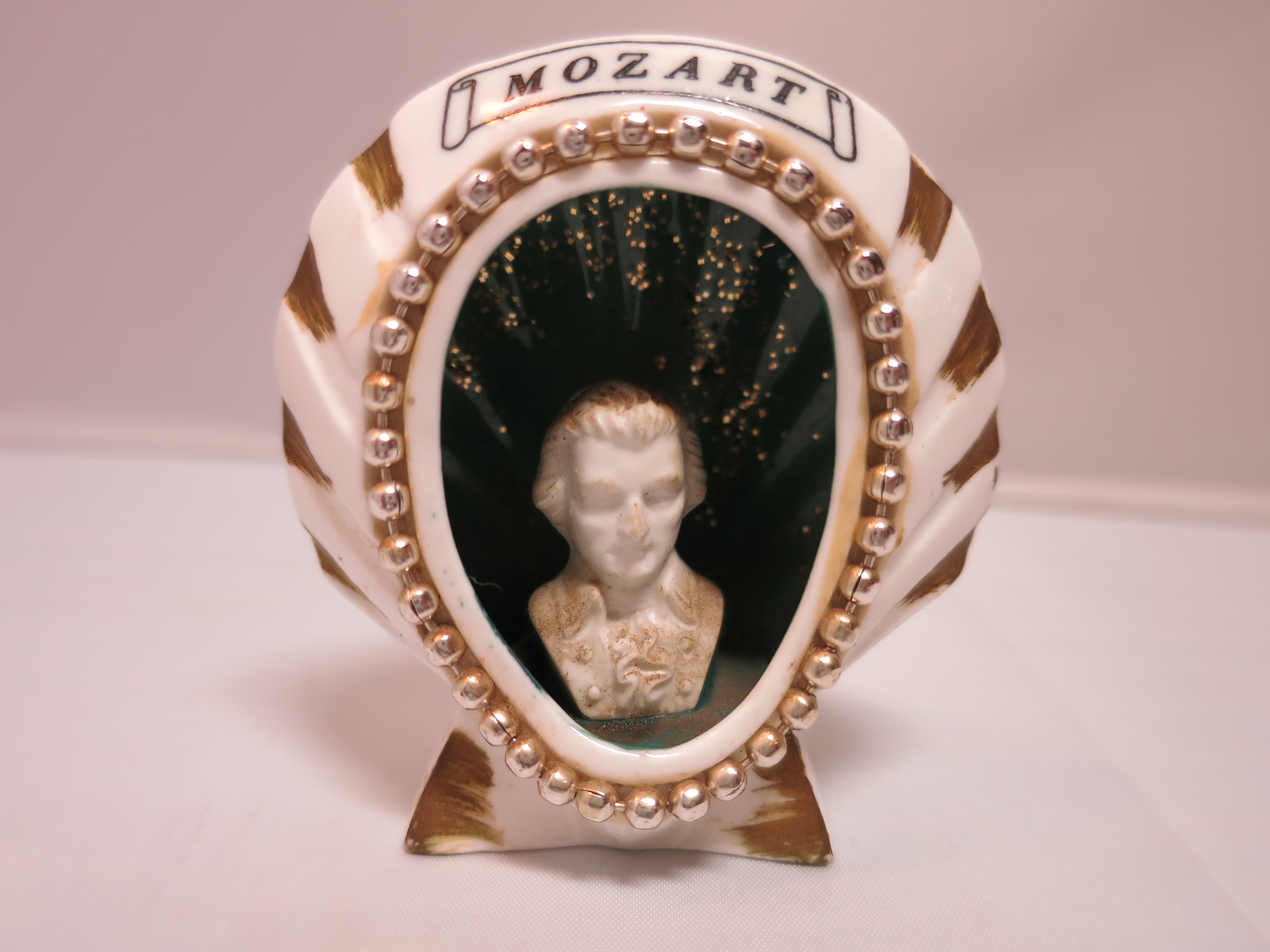 Mozart Figurine vintage Bone China Japan with label2 1/4 inch