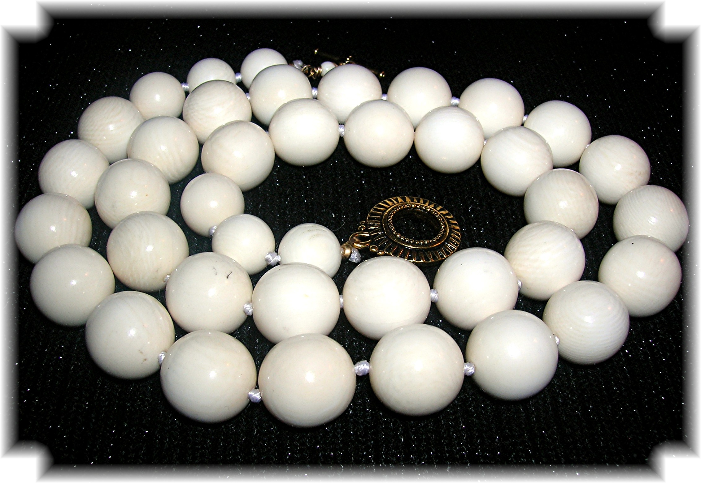 Bone Ivory 1949 Necklace 13mm Beads