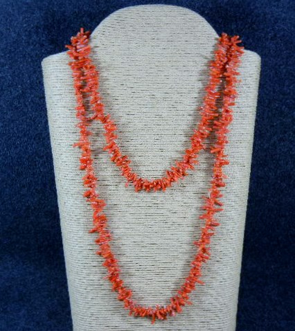 Coral Necklace 50 Inches Antique