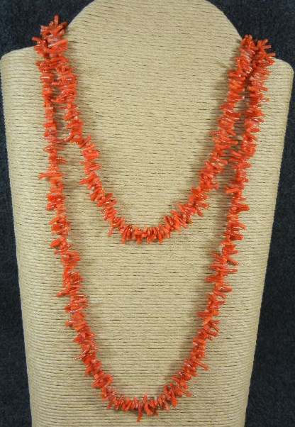 Coral Necklace 50 Inches Antique