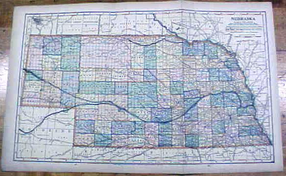 Antique Map Iowa/Nebraska 1902 Large Crowell