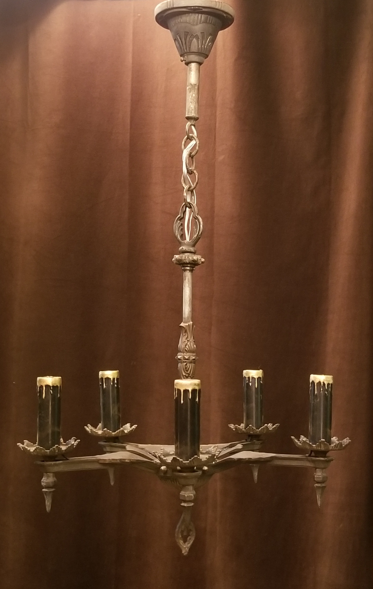 Vintage 5 Bulb Chandelier Of Fine Quality