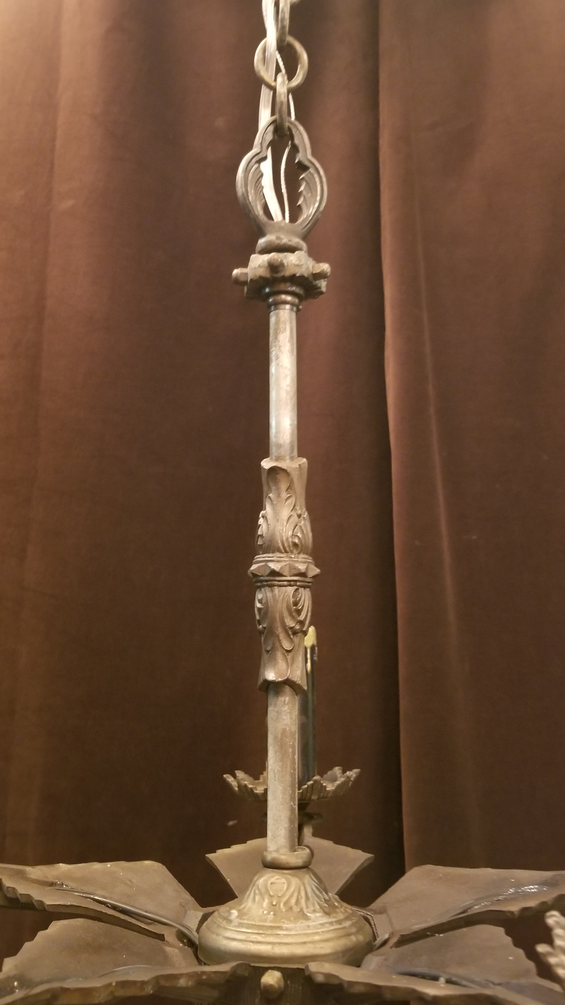 Vintage 5 Bulb Chandelier Of Fine Quality