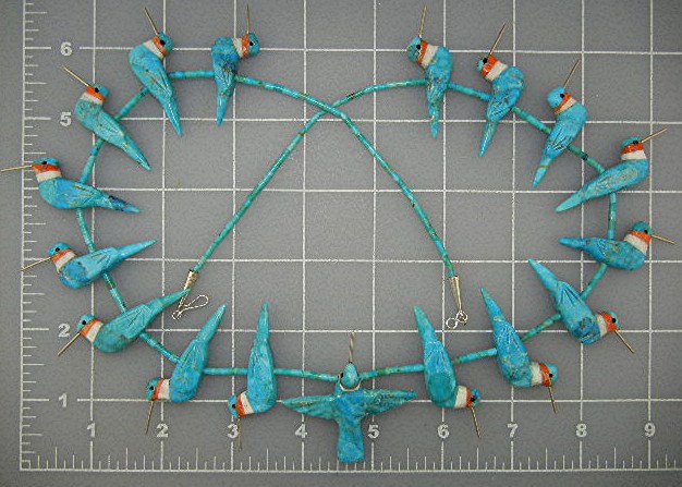 Fetish Birds Turquoise Coral Hand Carved  Matt Mitchell
