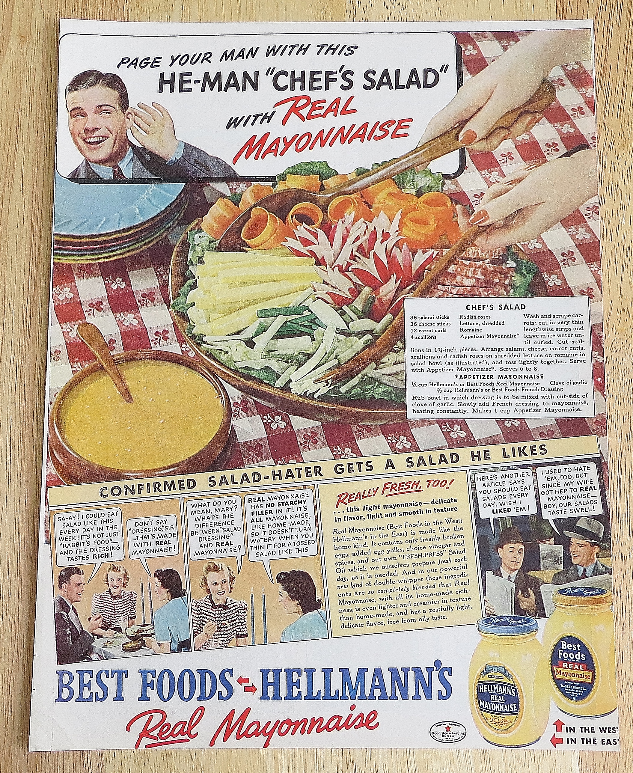 1940 Hellmann's With The Chef's Salad