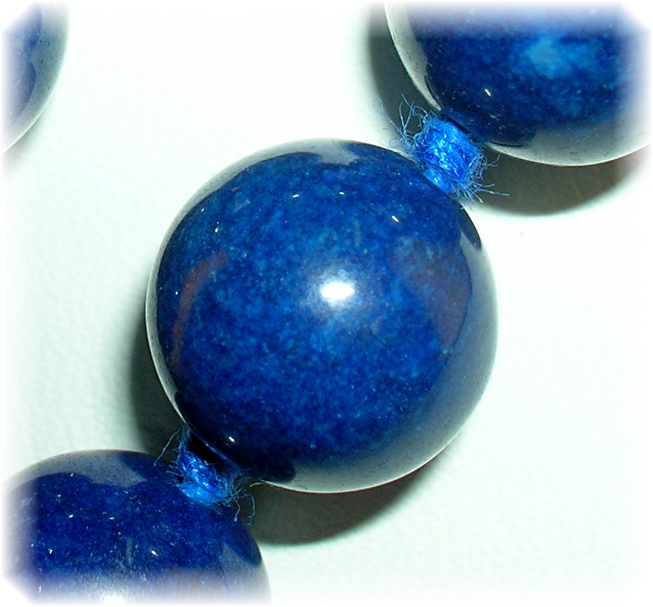 Blue Lapis Handknotted 31 Inch 9mm Bead Necklace
