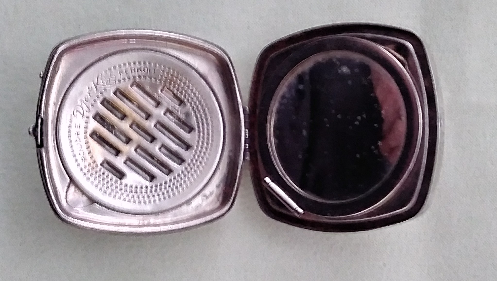 Silver Plated Ladies Compact Fairies  Art Nouveau