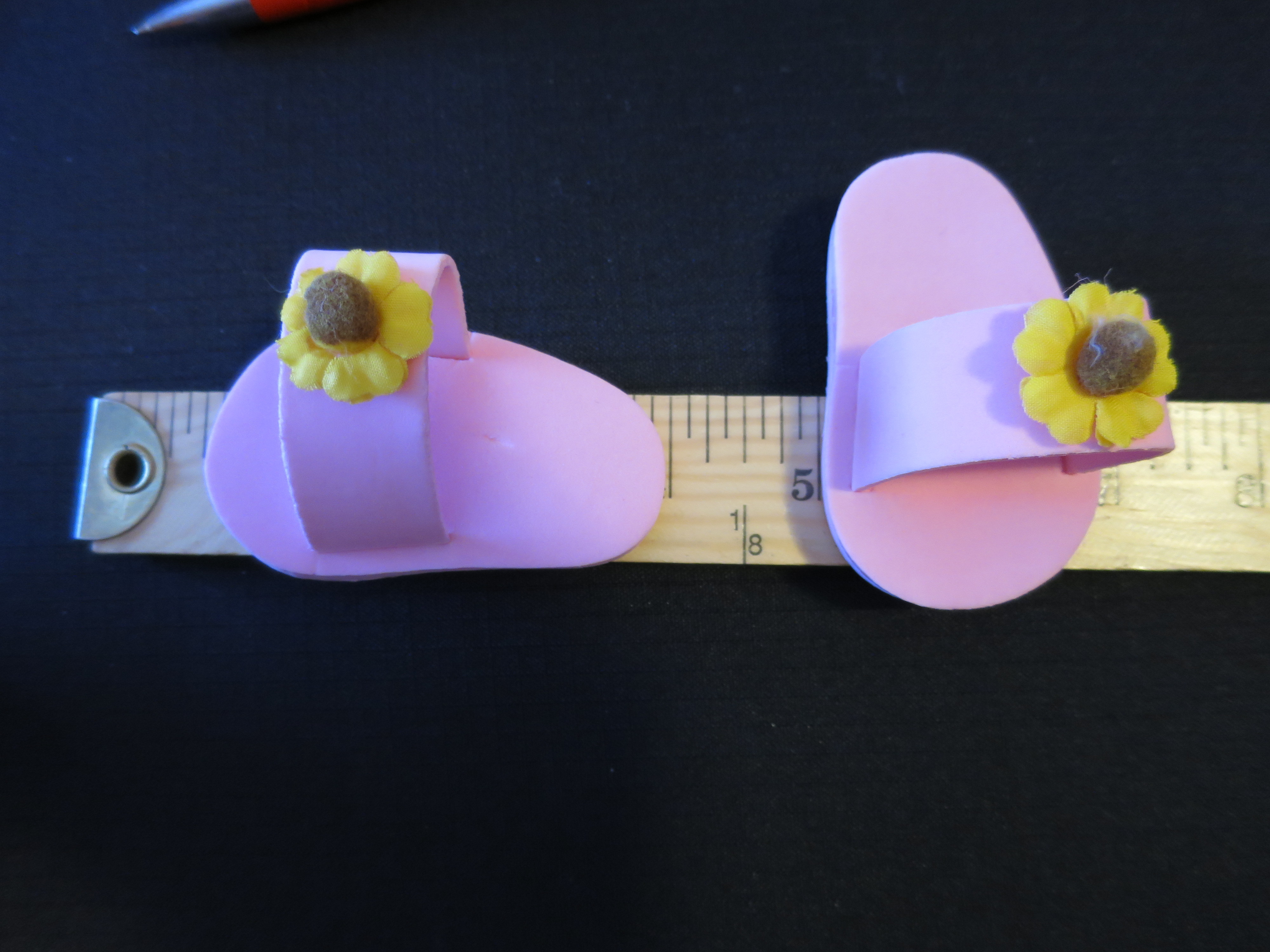 Doll Accessories Sandals Flip Flops Pink 16 to 18 inch doll