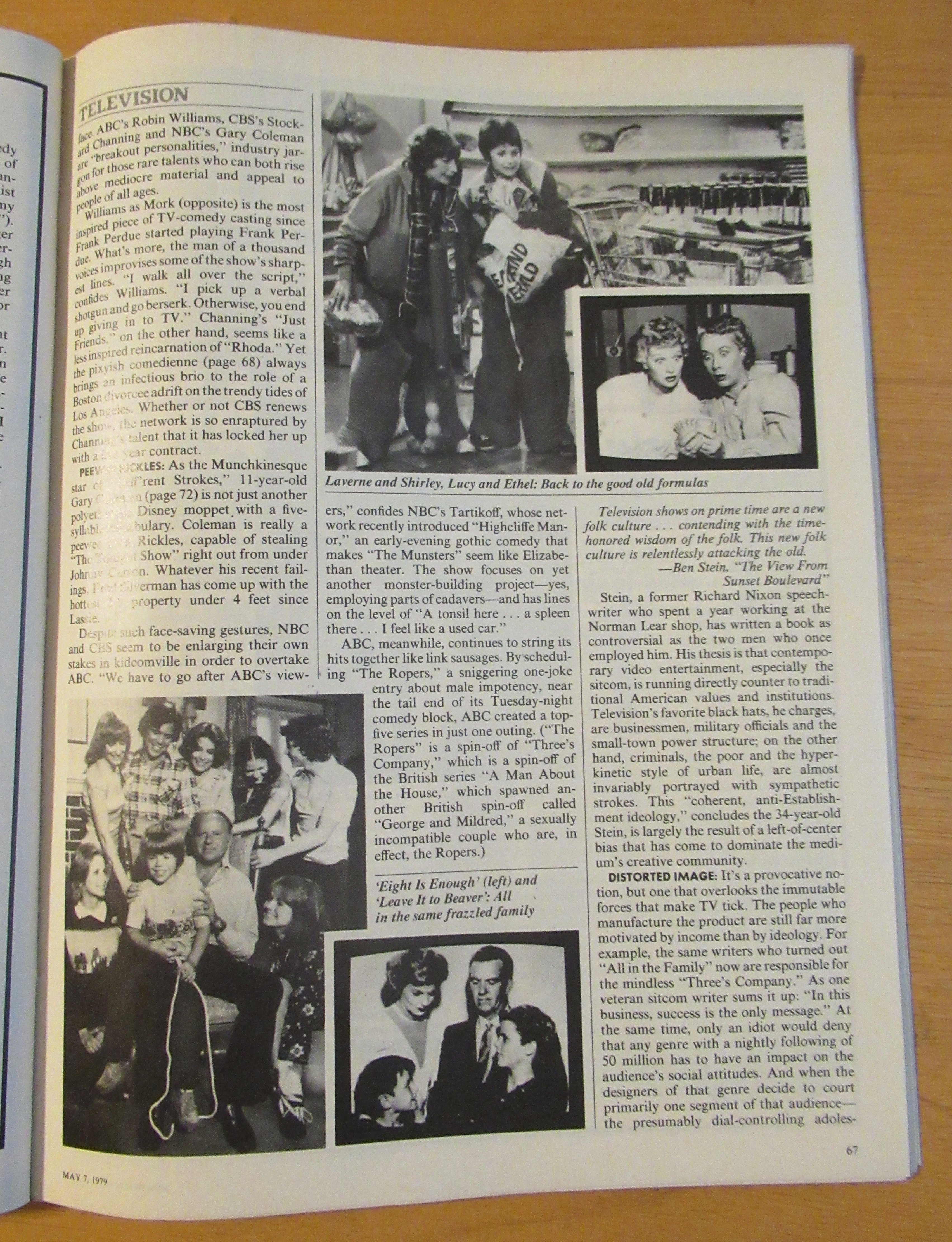 Newsweek Magazine-May 7, 1979-Television Comedy