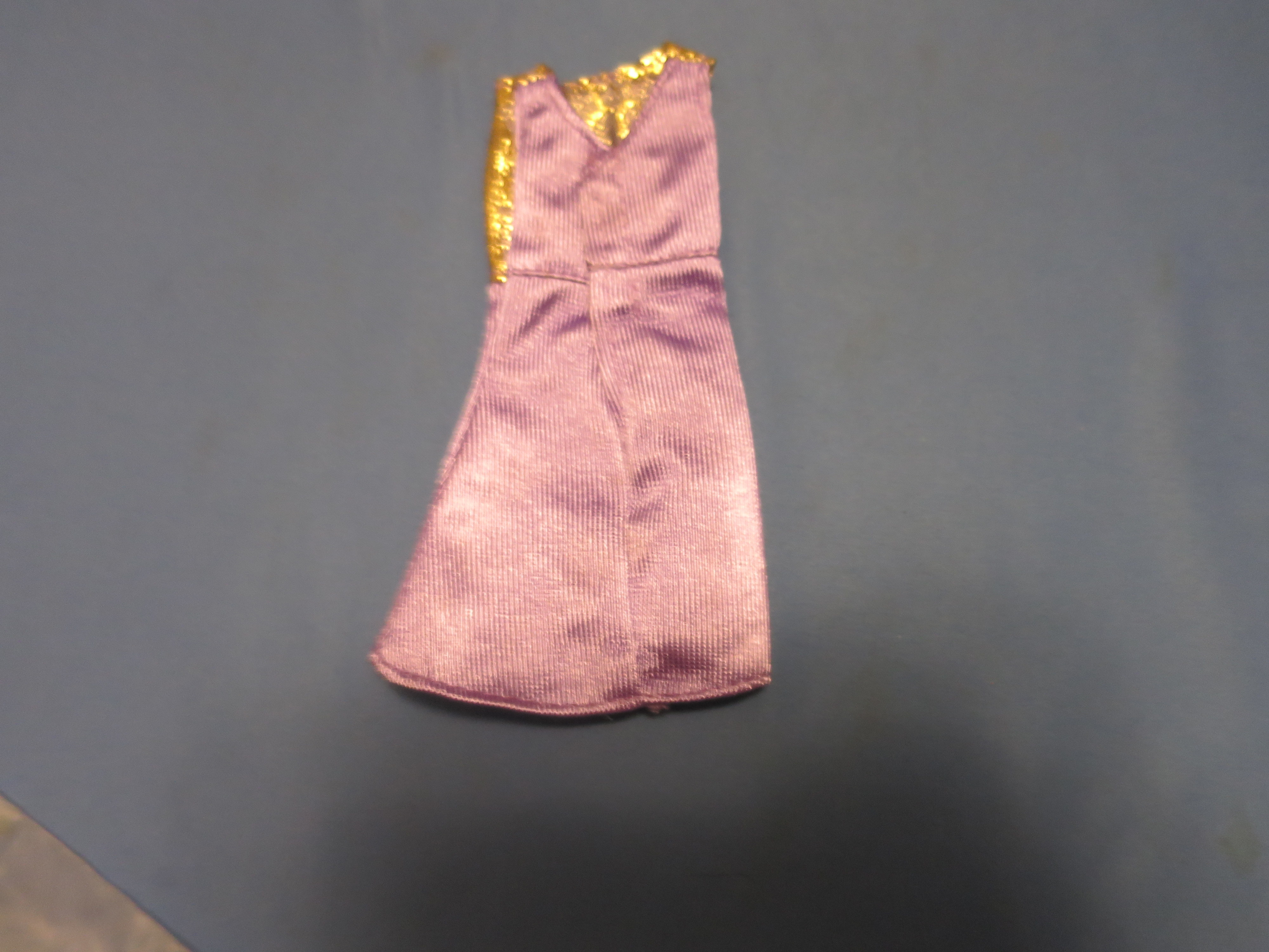 Barbie Doll Dress Tagged purple with glittery gold top