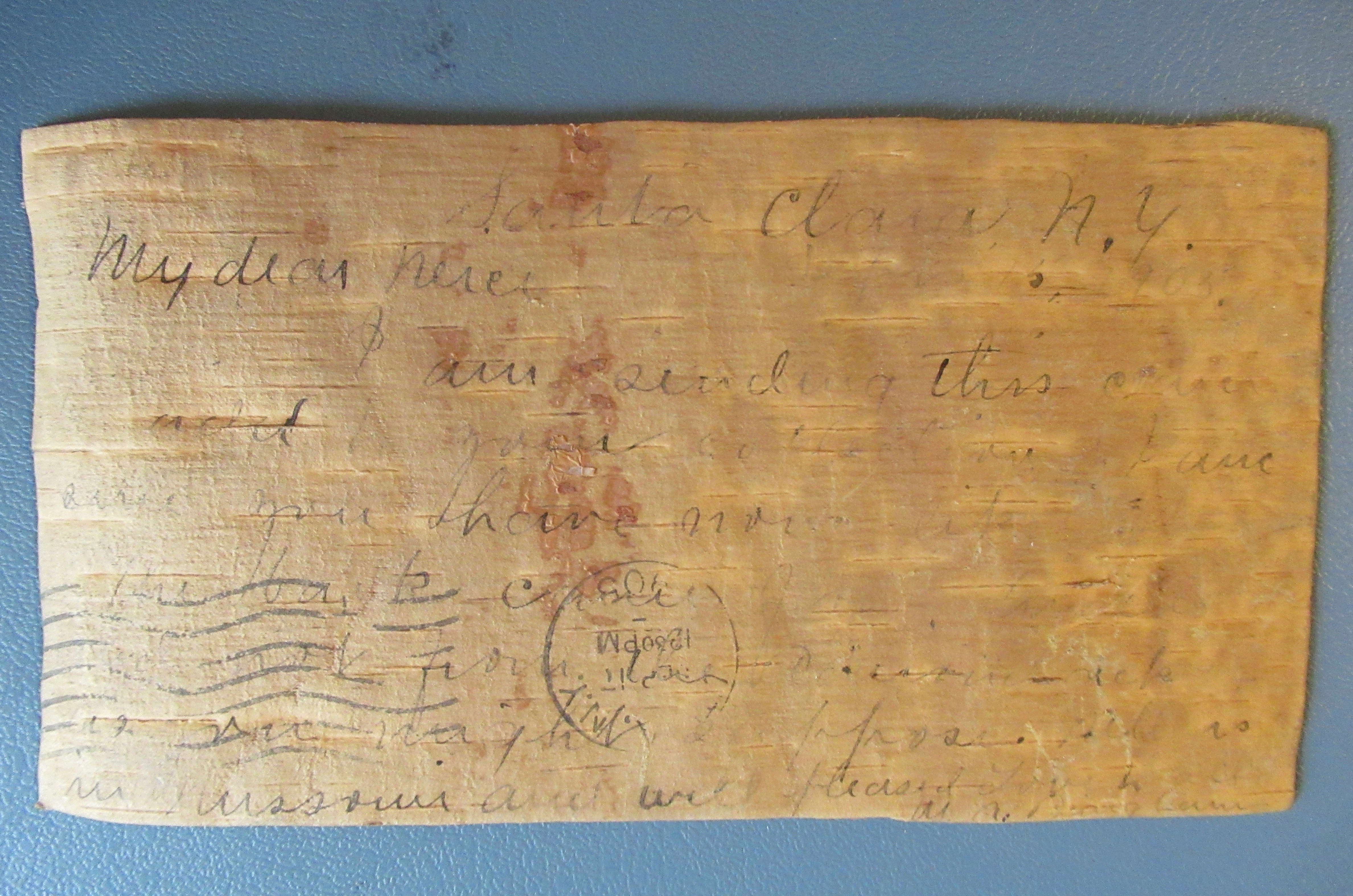 Vintage Wooden Tree Bark Postcard 1905