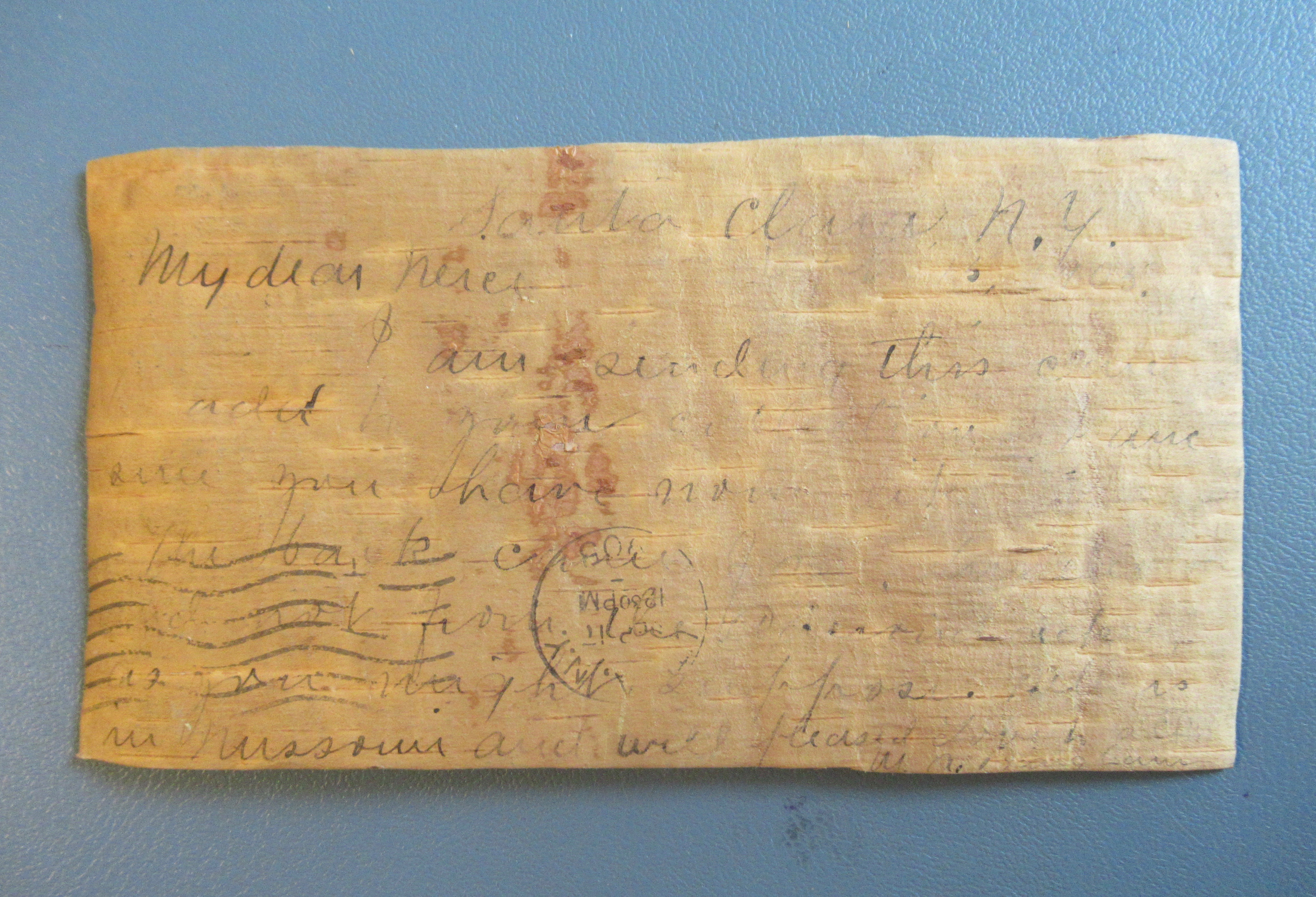 Vintage Wooden Tree Bark Postcard 1905