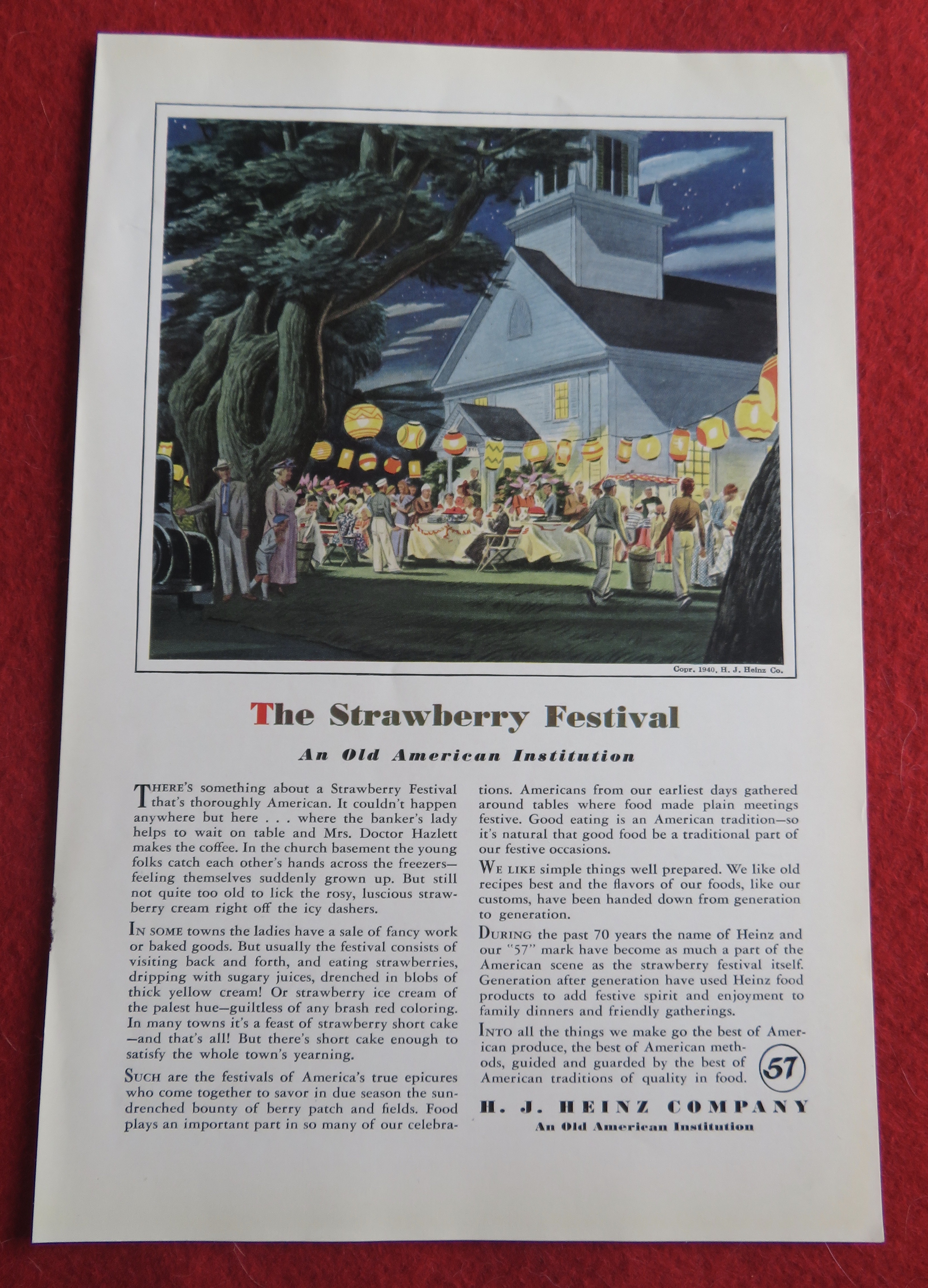 1940 H. J. Heinz Company with The Strawberry Festival