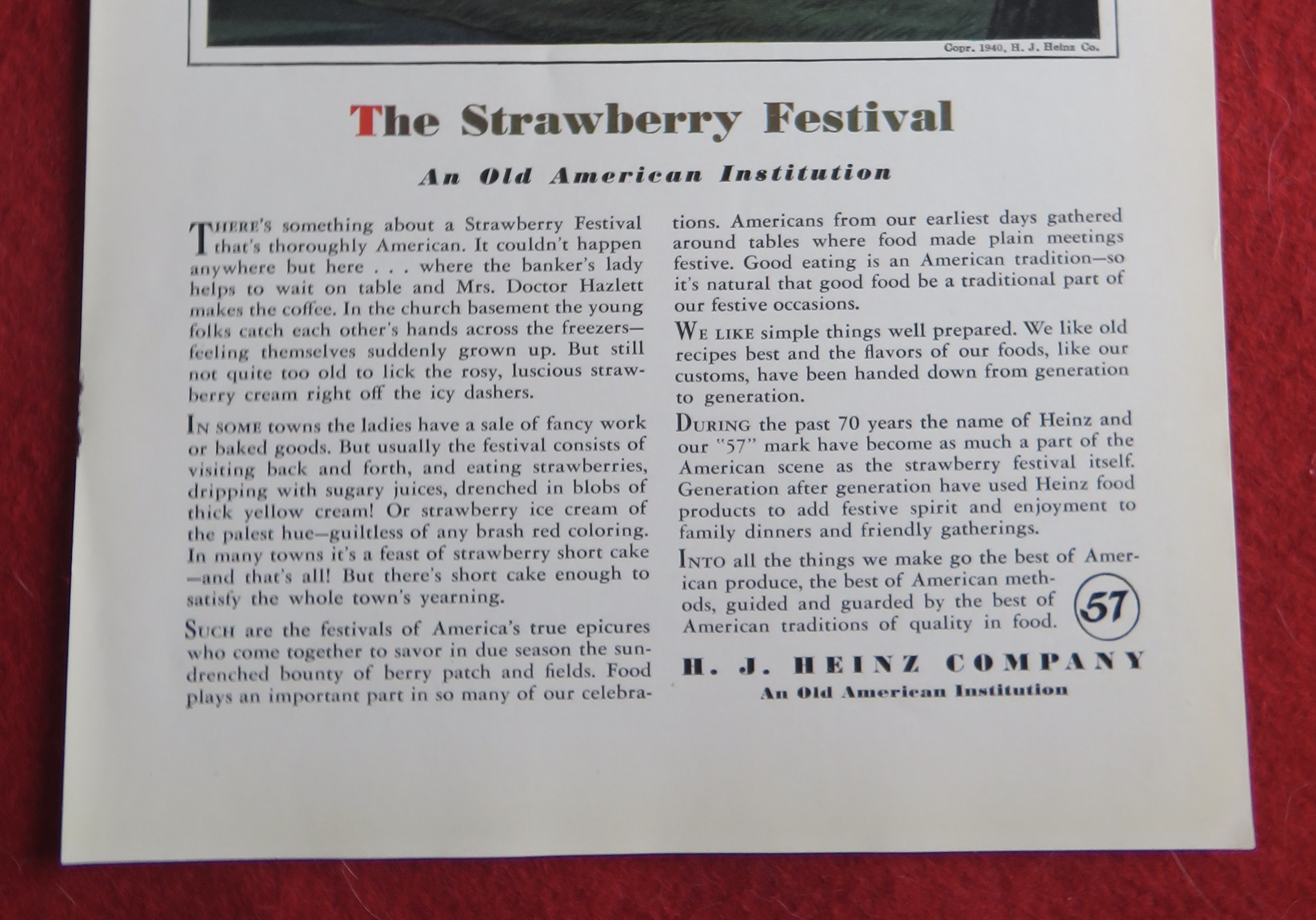 1940 H. J. Heinz Company with The Strawberry Festival