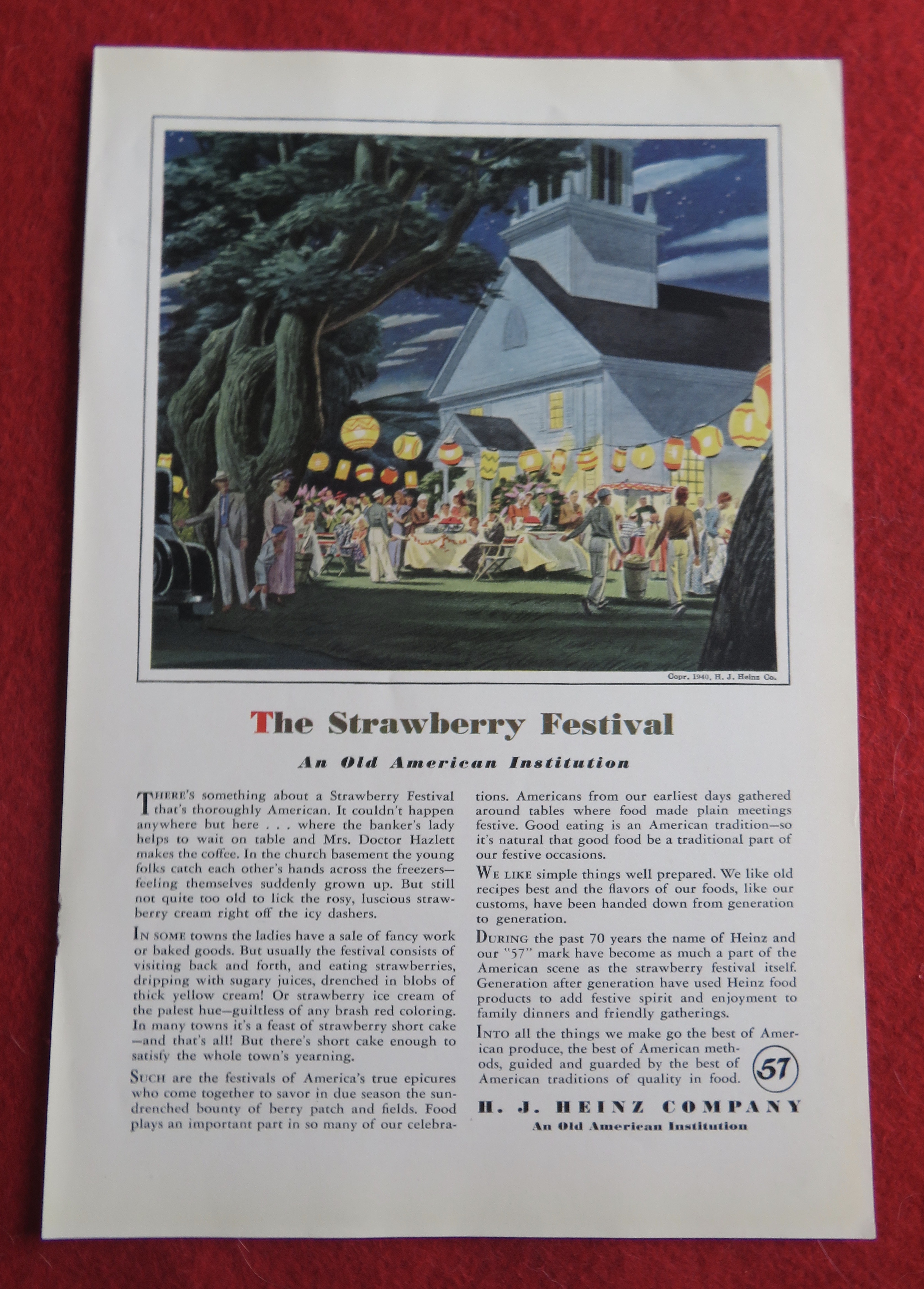 1940 H. J. Heinz Company with The Strawberry Festival