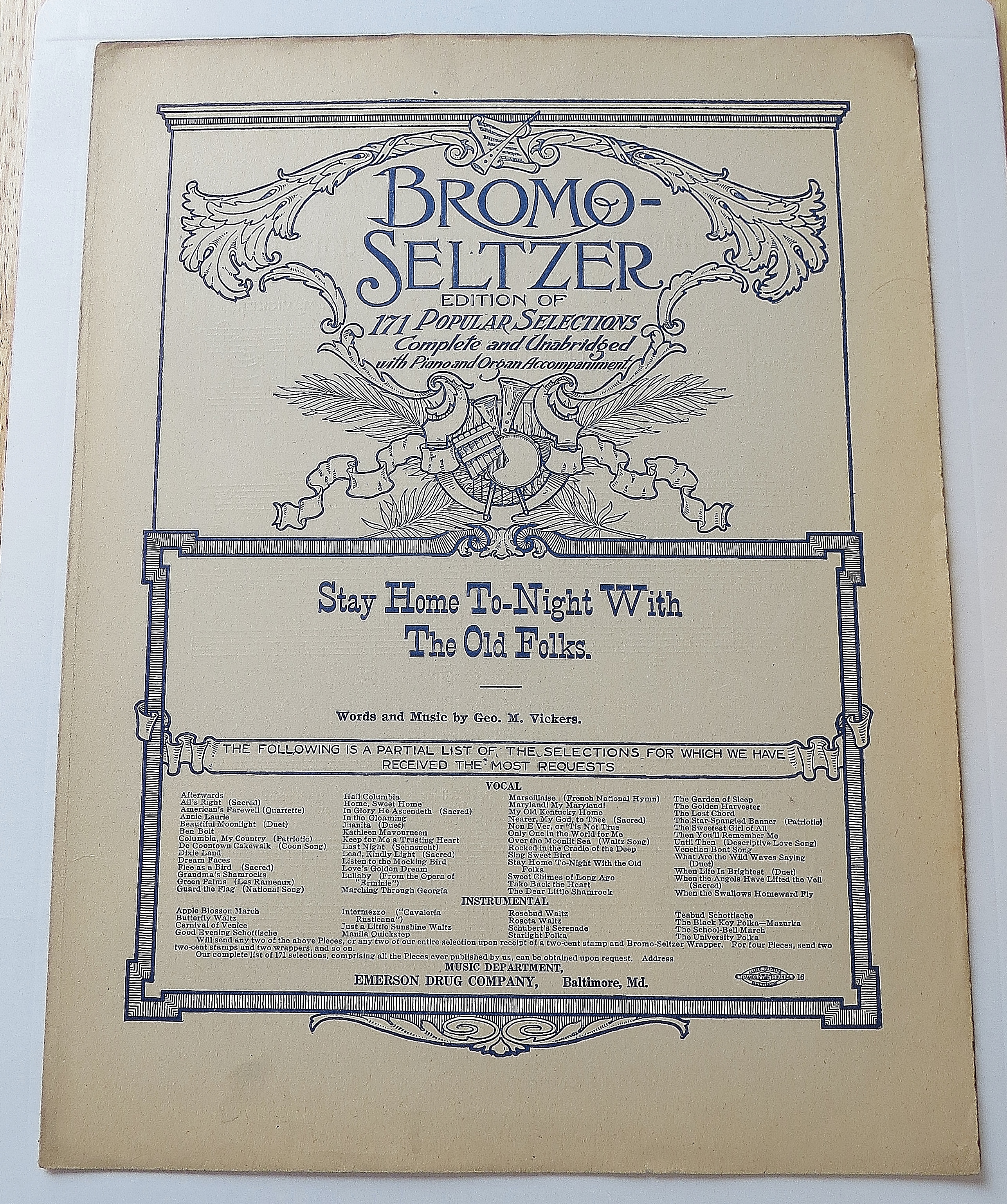 1900's Stay Home To-Night With The Old Folks