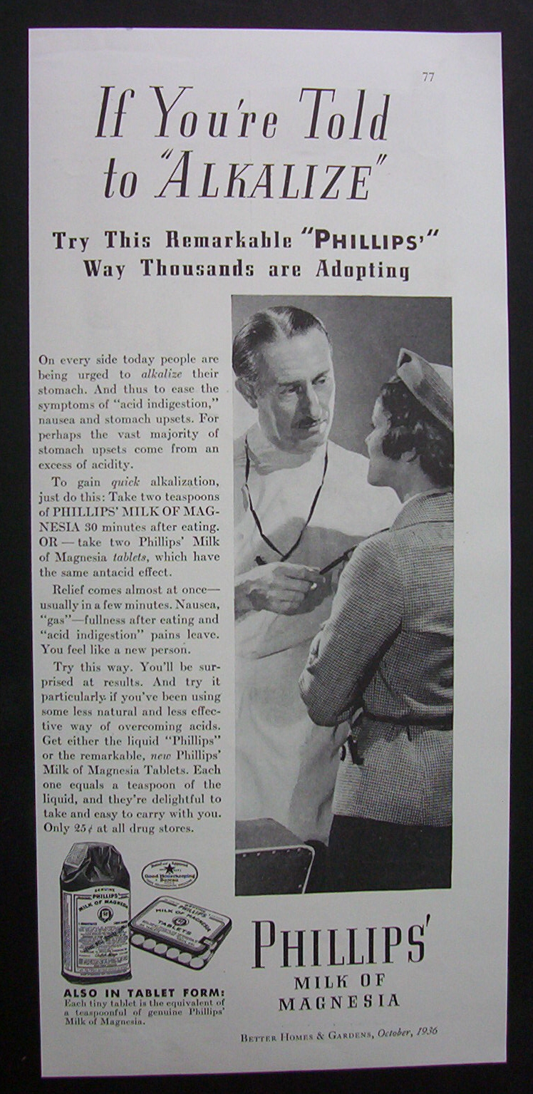 1936  Phillips  Milk  Of   Magnesia