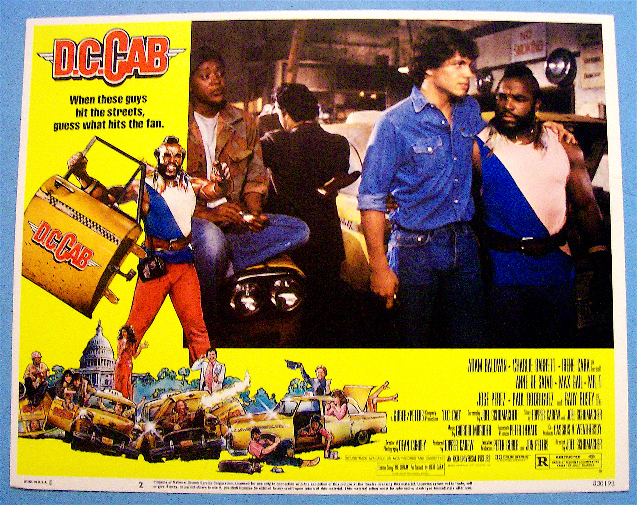 D.C. Cab Lobby Card 1983 Mr. T