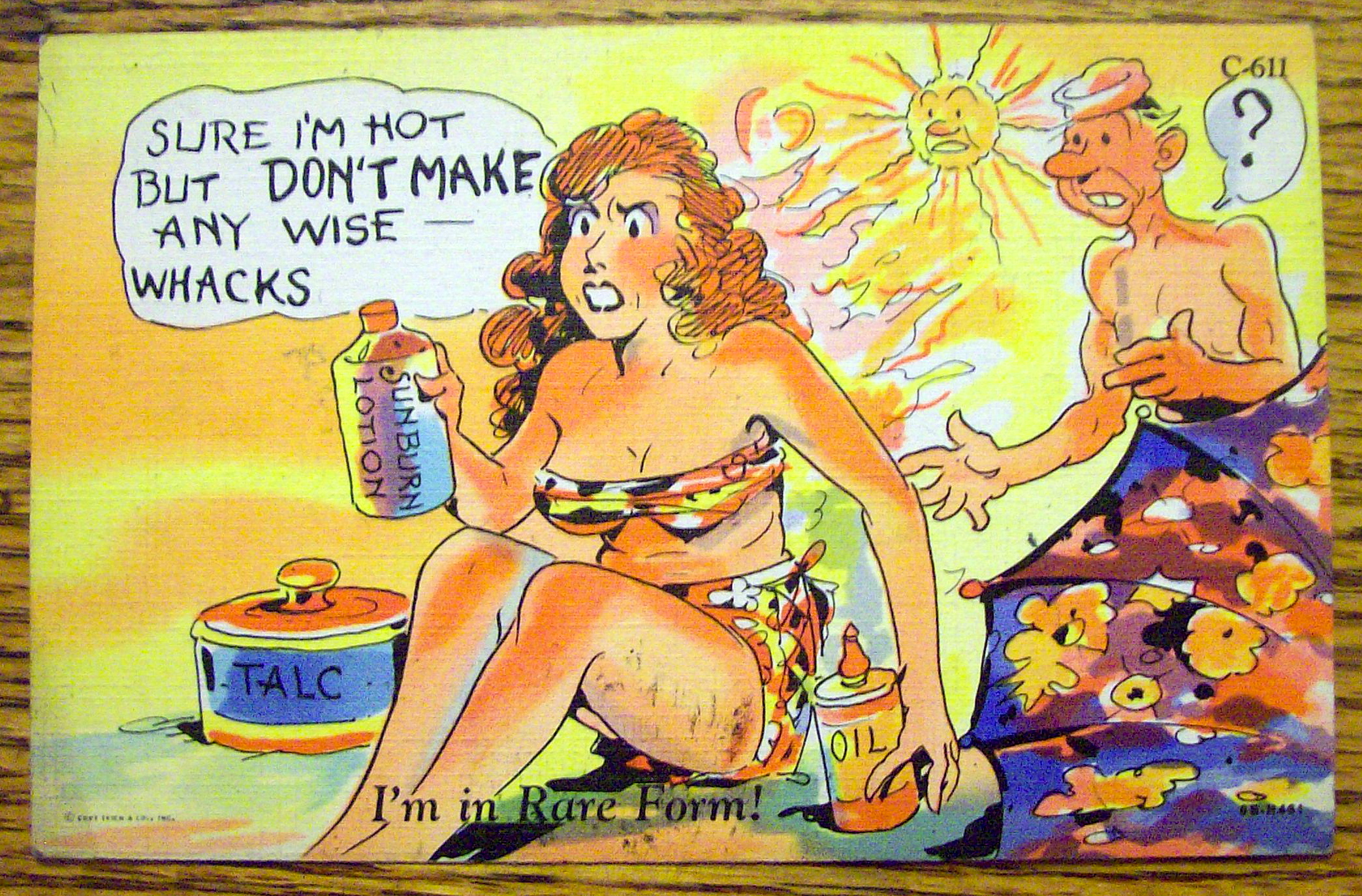 Woman With Sunburn Postcard