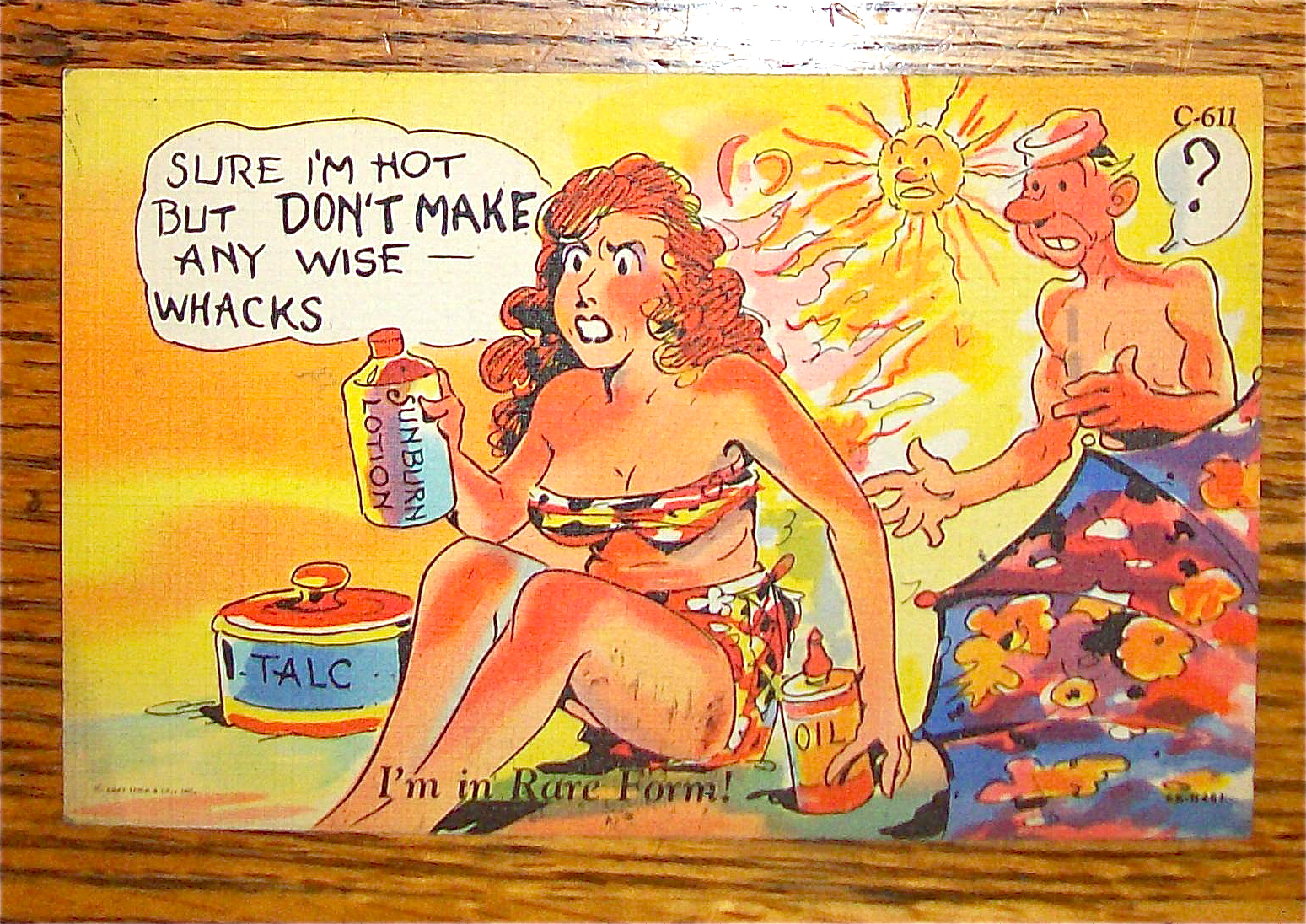 Woman With Sunburn Postcard