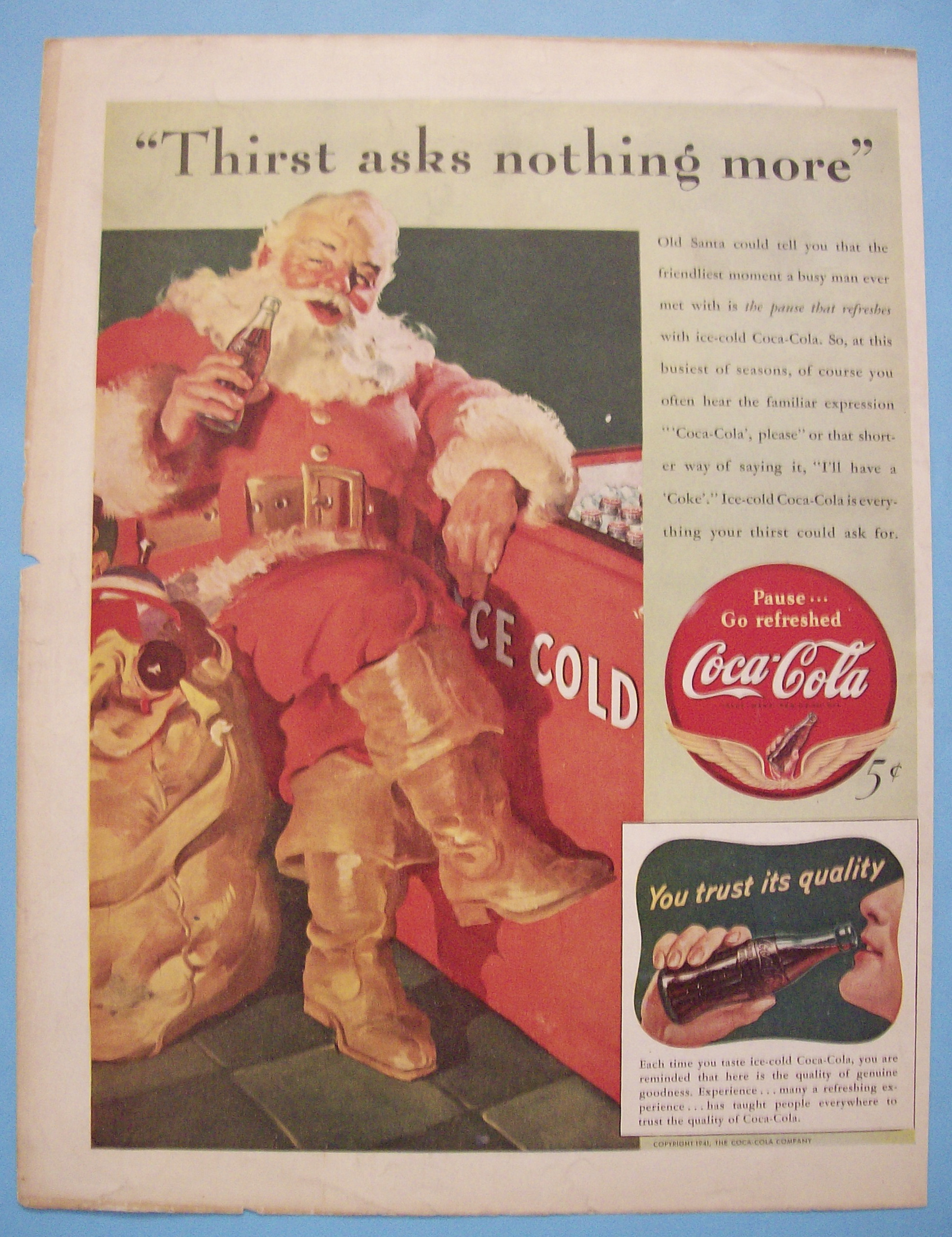 1941 Coca-Cola (Coke) With Santa Claus