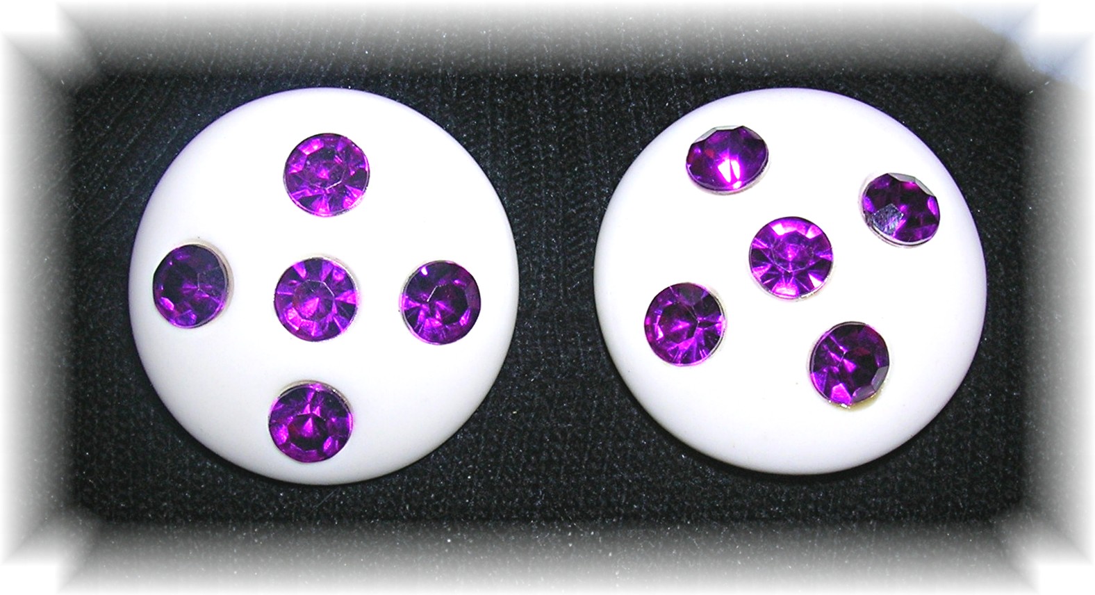 Purple Rhinestone, Lucite Clip Earrings.....