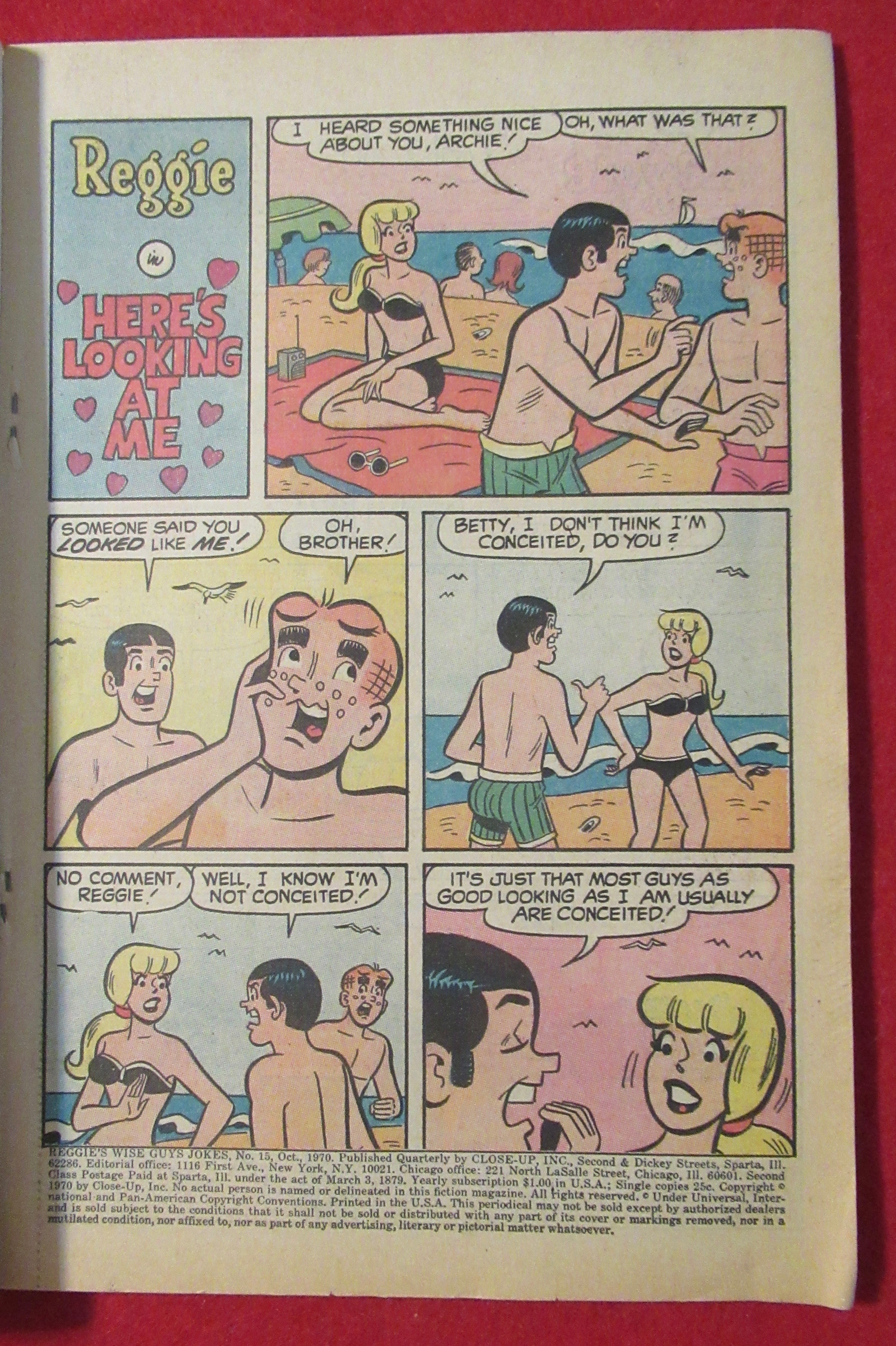 Reggie's Wise Guy Jokes Comic October 1970