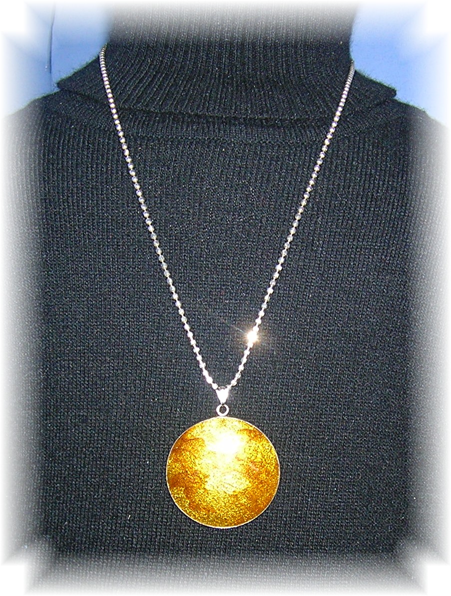 Sterling Silver Golden  Pendant Necklac