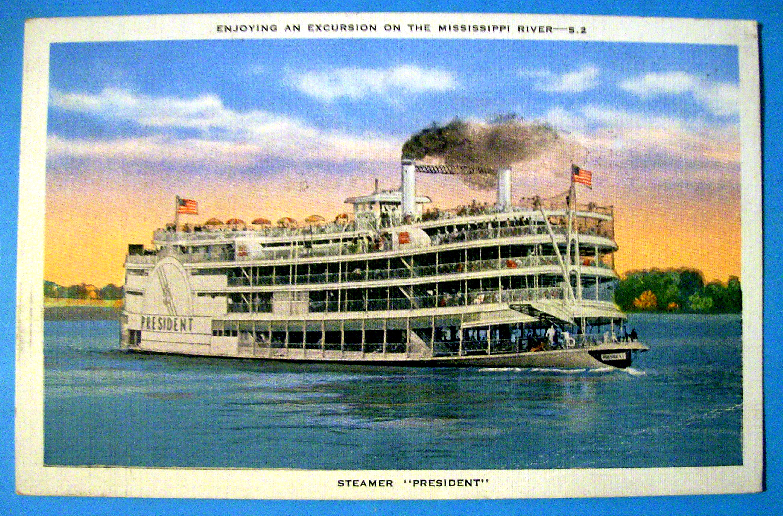 Steamer President Ship Postcard