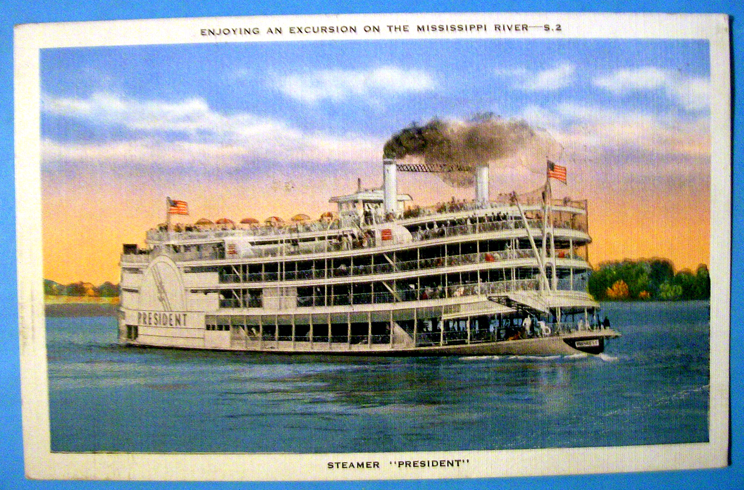 Steamer President Ship Postcard