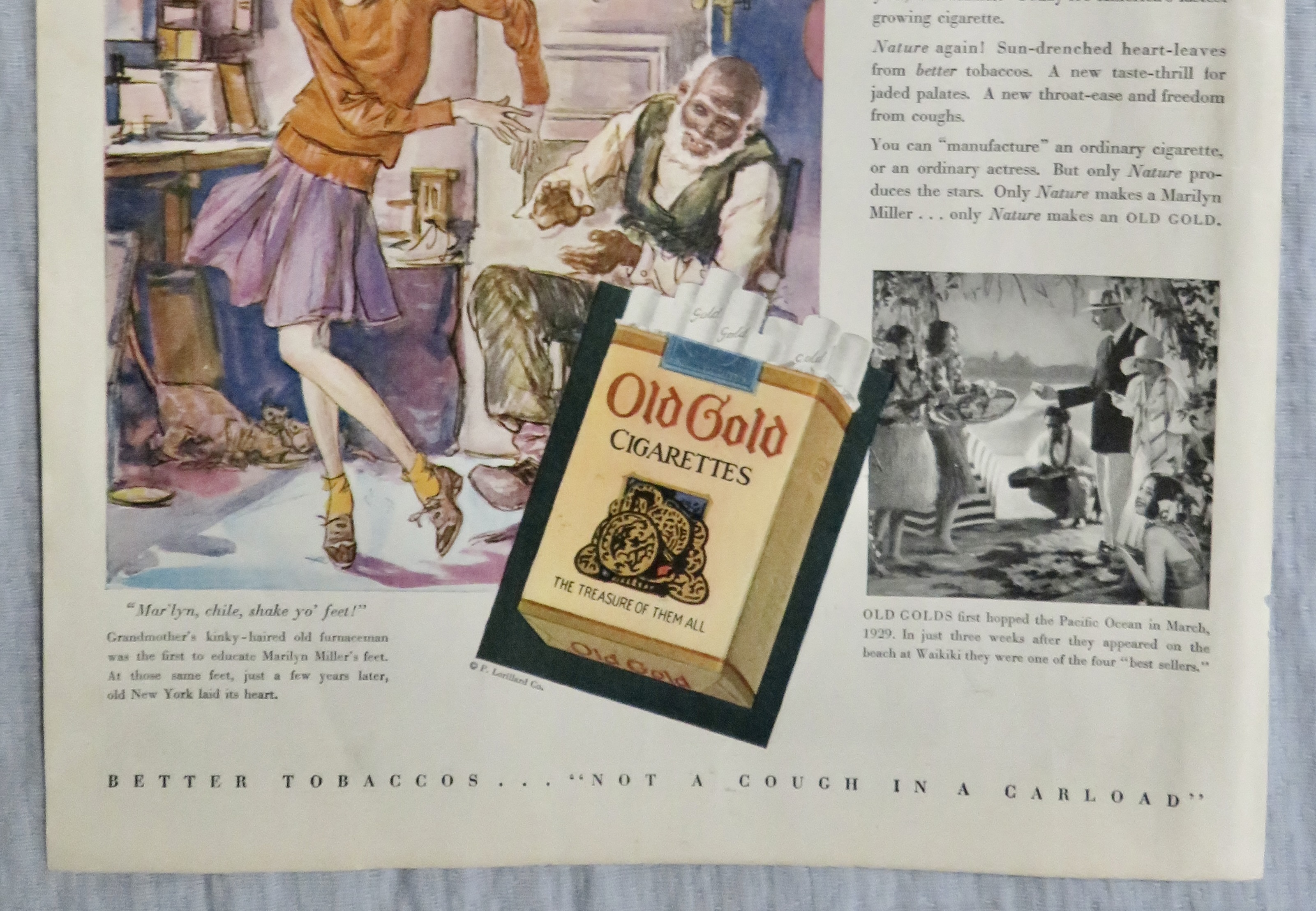 1930 Old Gold Cigarettes with Man Watching Girl Dance