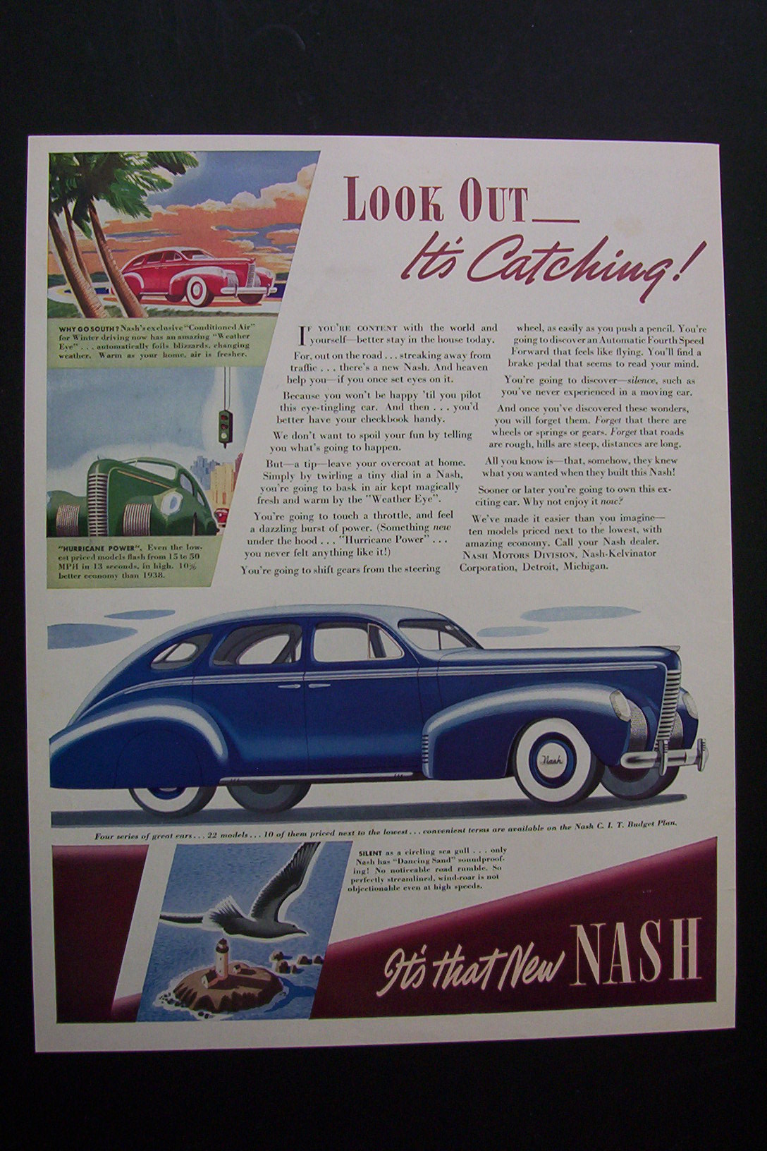 1938 Nash Automobile Car with A Great Blue Nash