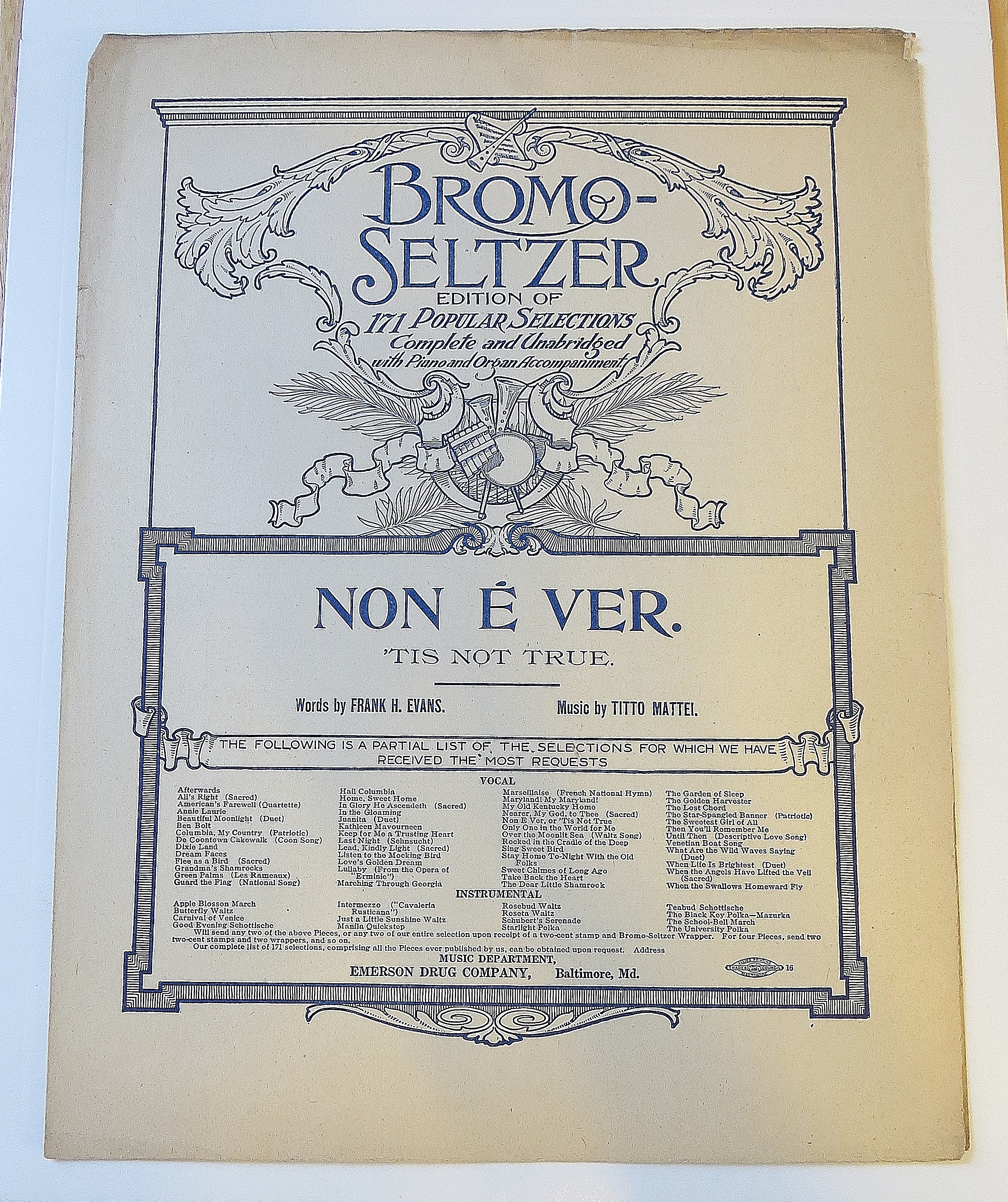 1900's Bromo-Seltzer - Non E Ver