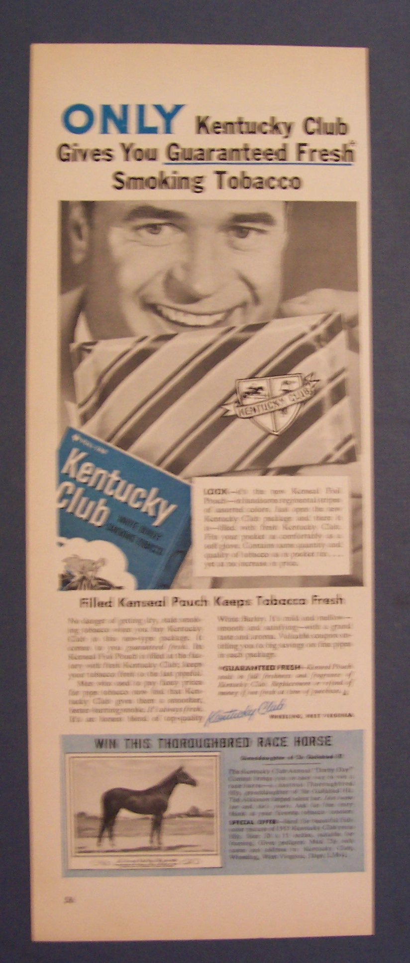 1955 Kentucky Club Smoking Tobacco