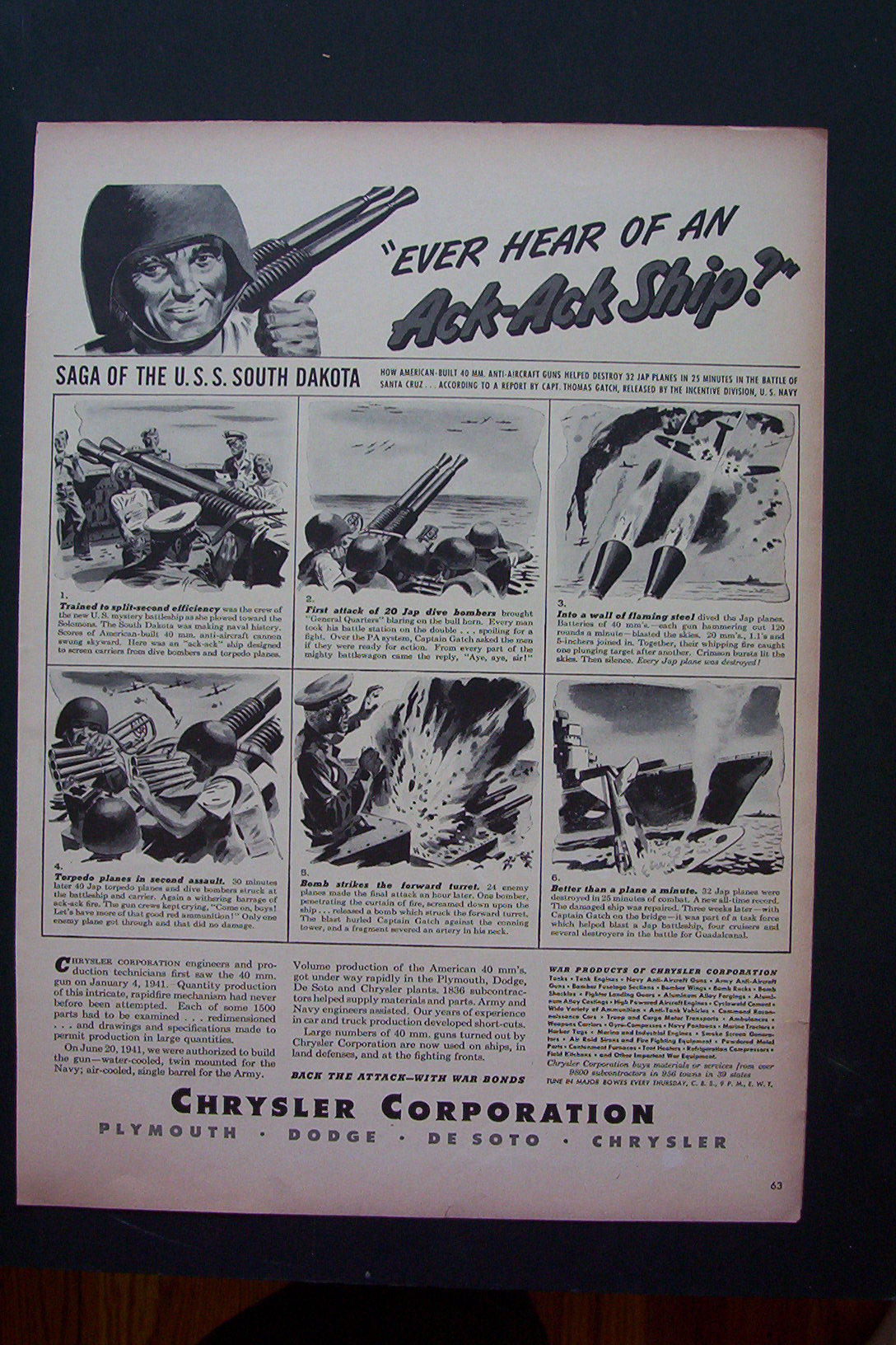 1943 Chrysler Corporation w/Saga of U.S.S. South Dakota